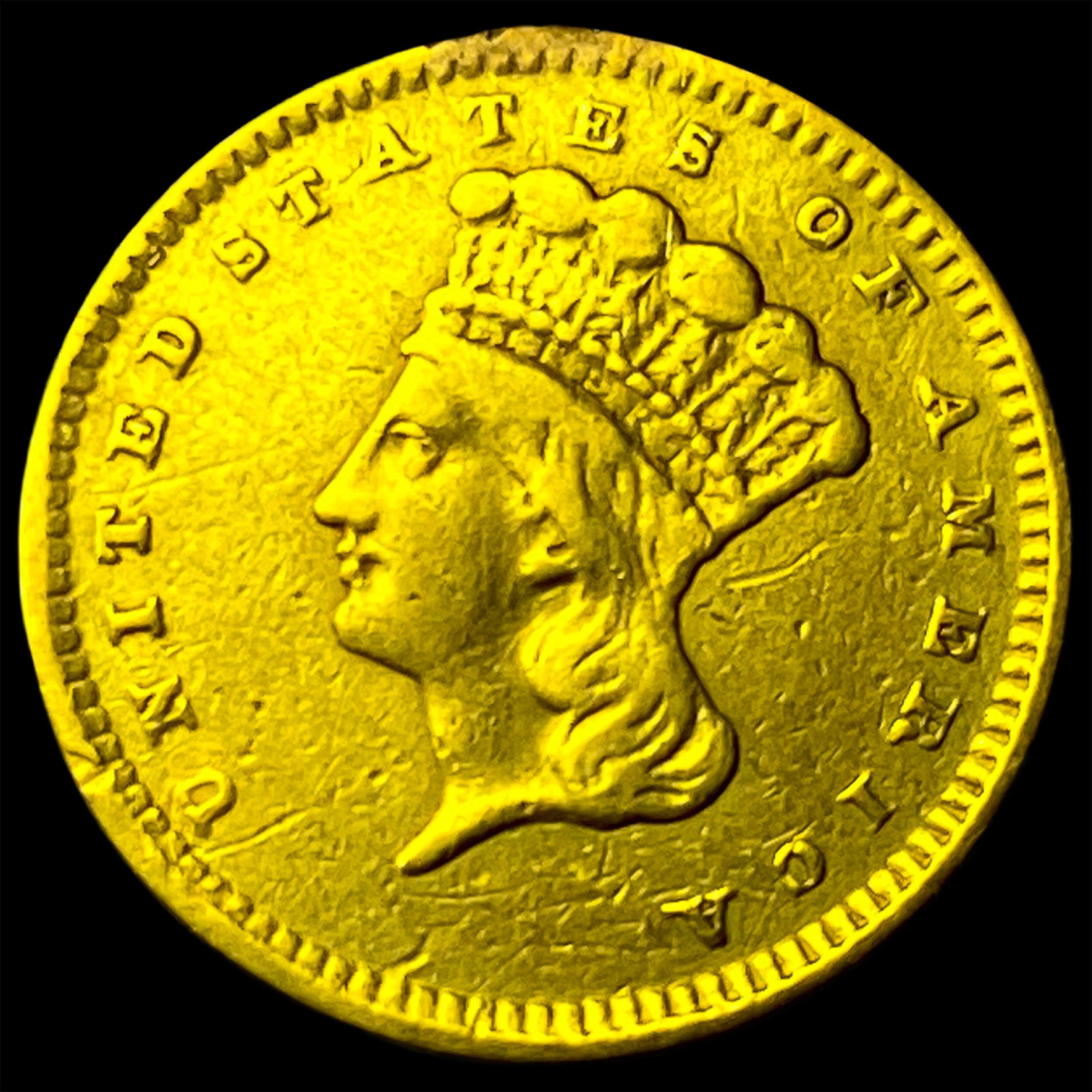 1856 Gold $1 Indian Princess Type 3 CLOSELY UNCIRCULATED (1 of 2)