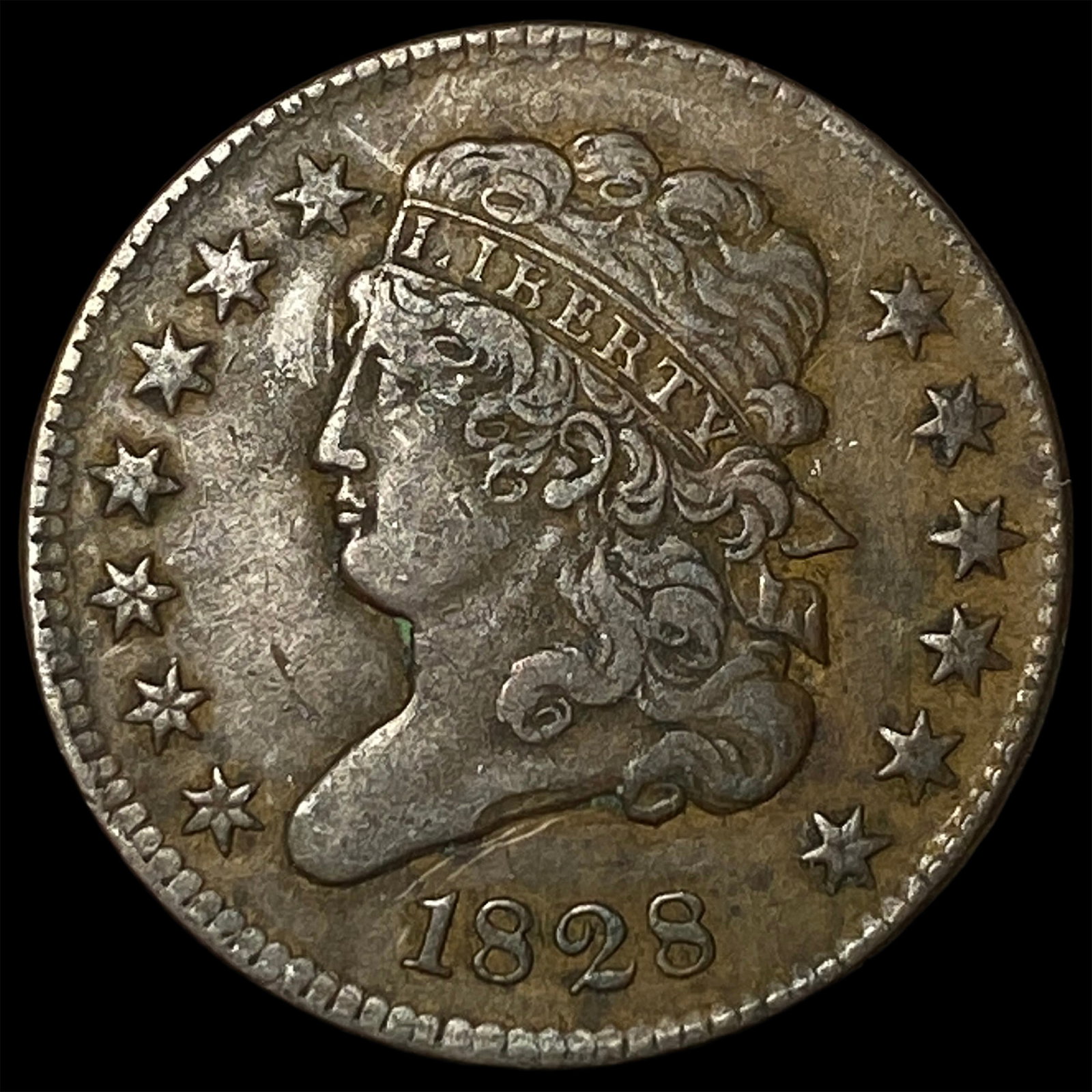 1828 Classic Head Half Cent NEARLY UNCIRCULATED: 1828 Classic Head Half Cent NEARLY UNCIRCULATED