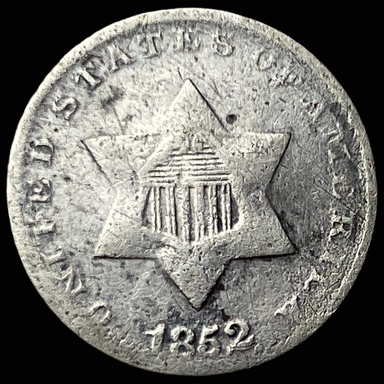 1852 Silver Three-Cent Piece LIGHTLY CIRCULATED: 1852 Silver Three-Cent Piece LIGHTLY CIRCULATED