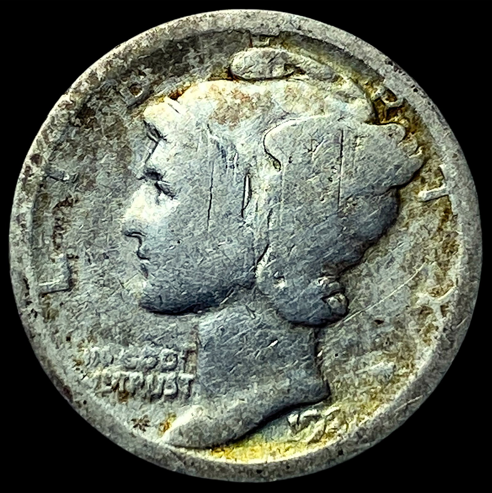 1921 Silver Mercury Dime NICELY CIRCULATED: 1921 Silver Mercury Dime NICELY CIRCULATED