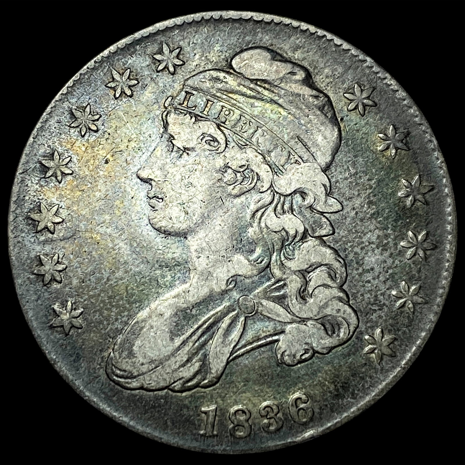 1836 Silver Capped Bust Half Dollar NEARLY UNCIRCULATED (1 of 2)