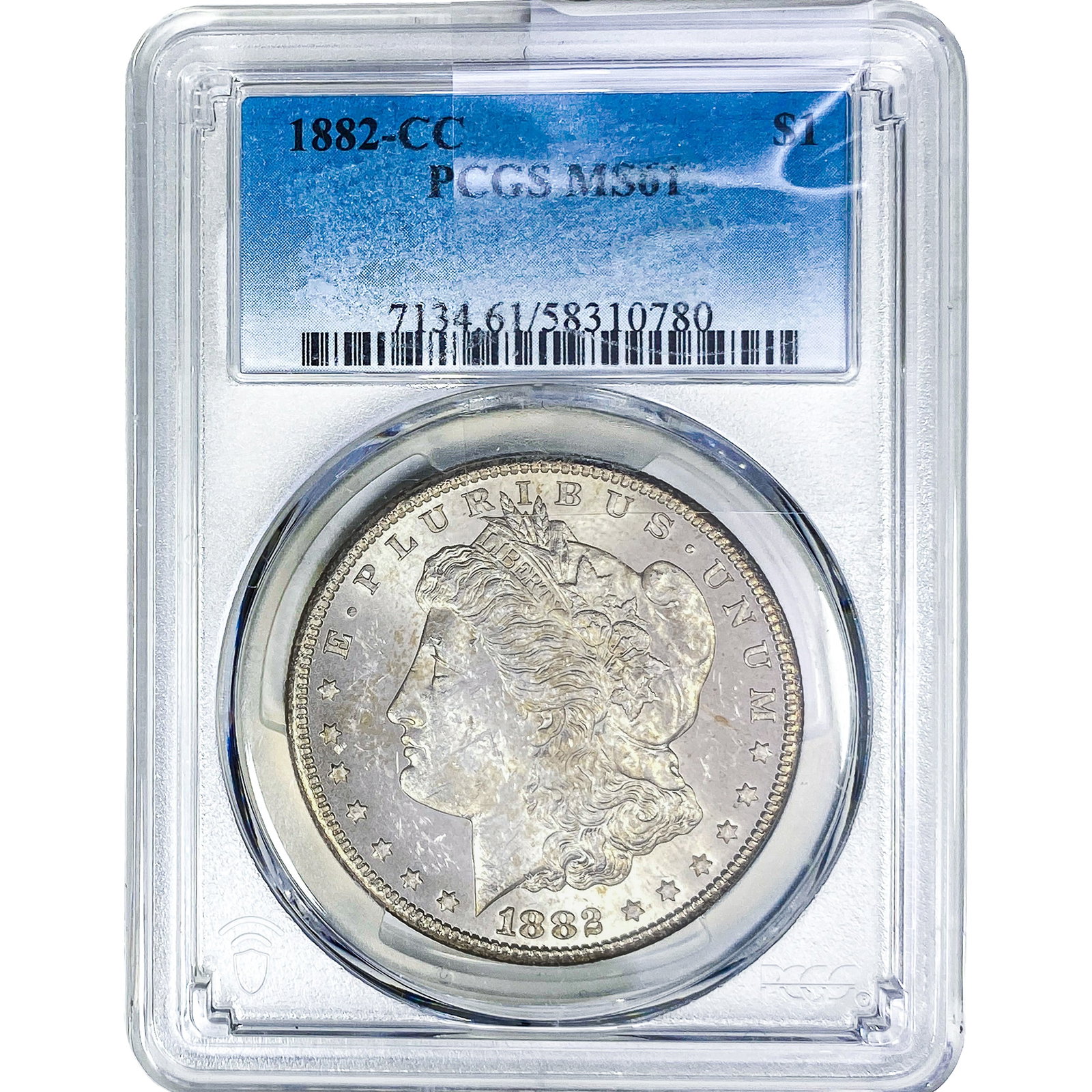 1882-CC Morgan Silver Dollar PCGS MS61: 1882-CC Morgan Silver Dollar PCGS MS61