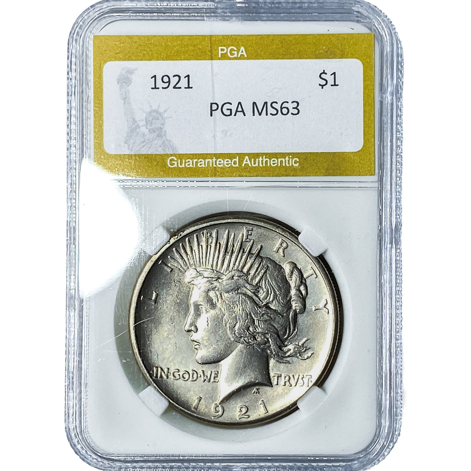 1921 Silver Peace Dollar PGA MS63 (1 of 2)