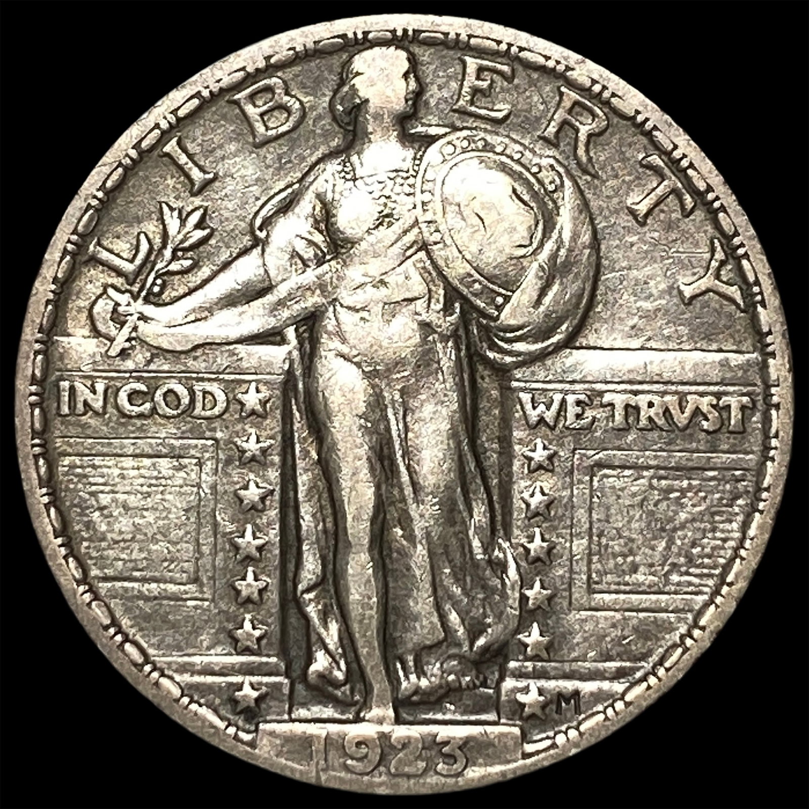 1923 Silver Standing Liberty Quarter NEARLY UNCIRCULATED: 1923 Silver Standing Liberty Quarter NEARLY UNCIRCULATED