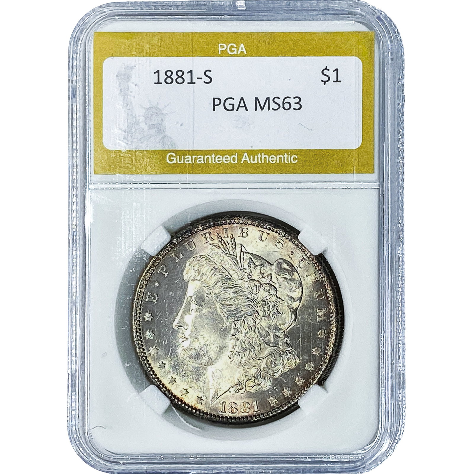 1881-S Morgan Silver Dollar PGA MS63: 1881-S Morgan Silver Dollar PGA MS63