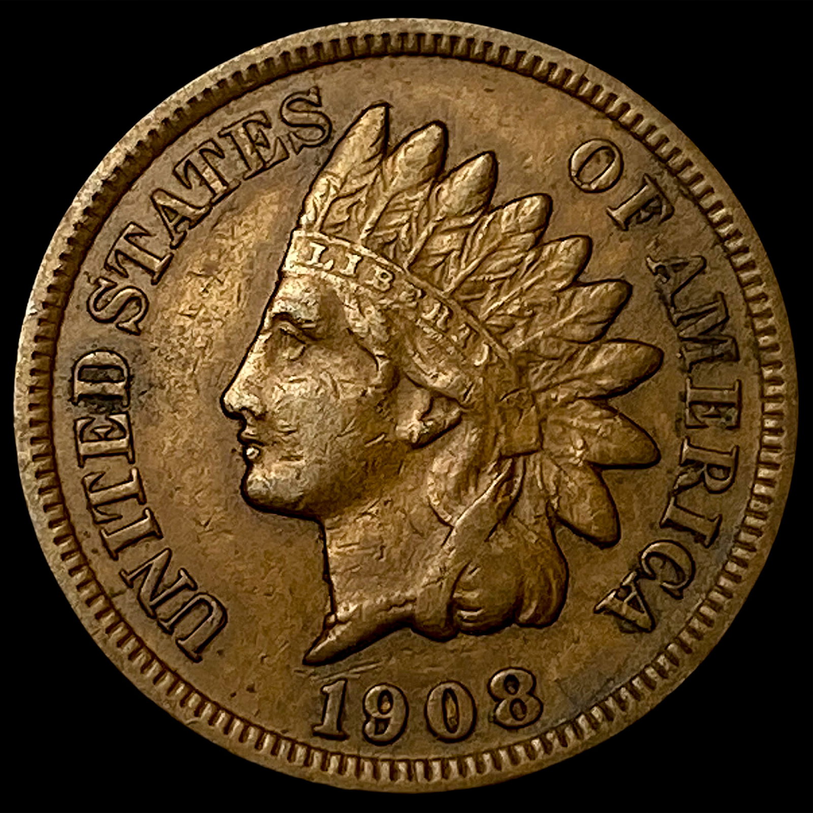 1908-S Indian Head Cent CHOICE AU: 1908-S Indian Head Cent CHOICE AU