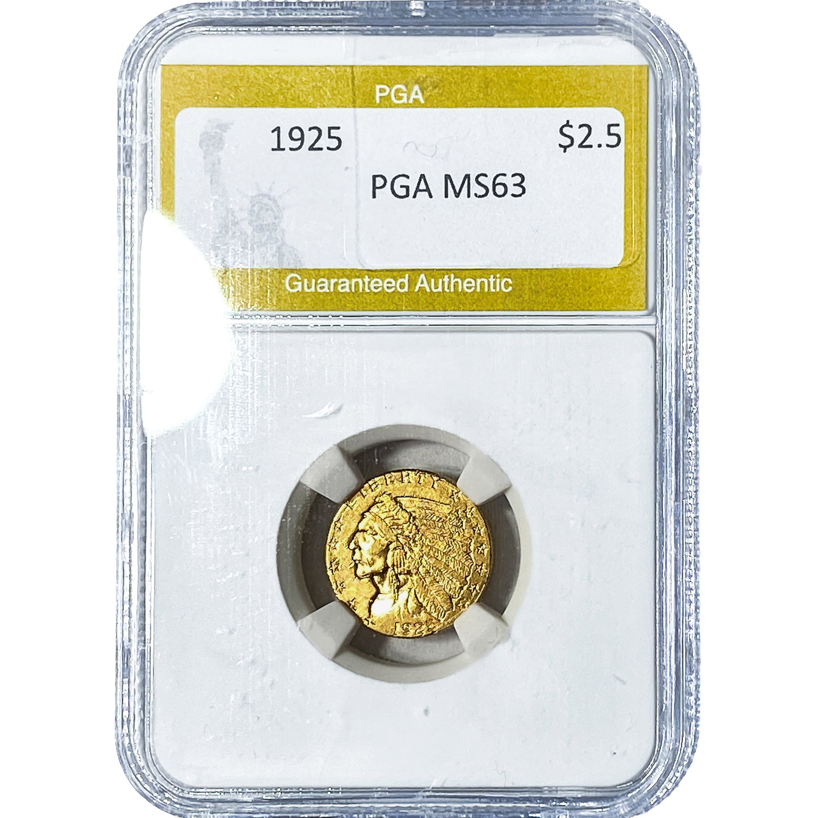 1925 $2.50 Gold Quarter Eagle PGA MS63: 1925 $2.50 Gold Quarter Eagle PGA MS63