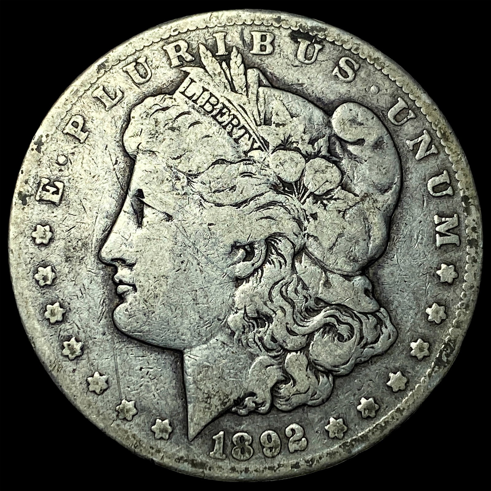 1892-CC Silver Morgan Dollar LIGHTLY CIRCULATED: 1892-CC Silver Morgan Dollar LIGHTLY CIRCULATED