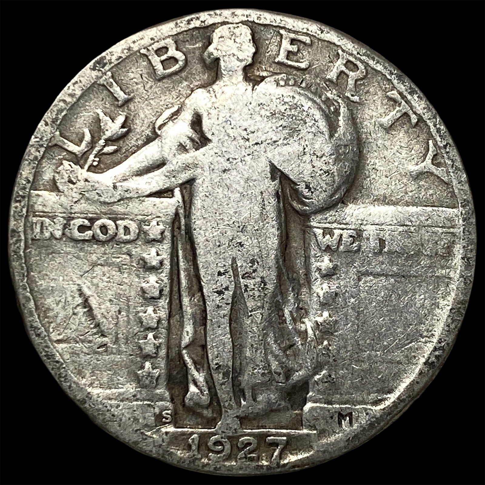 1927-S Silver Standing Liberty Quarter LIGHTLY CIRCULATED (1 of 2)