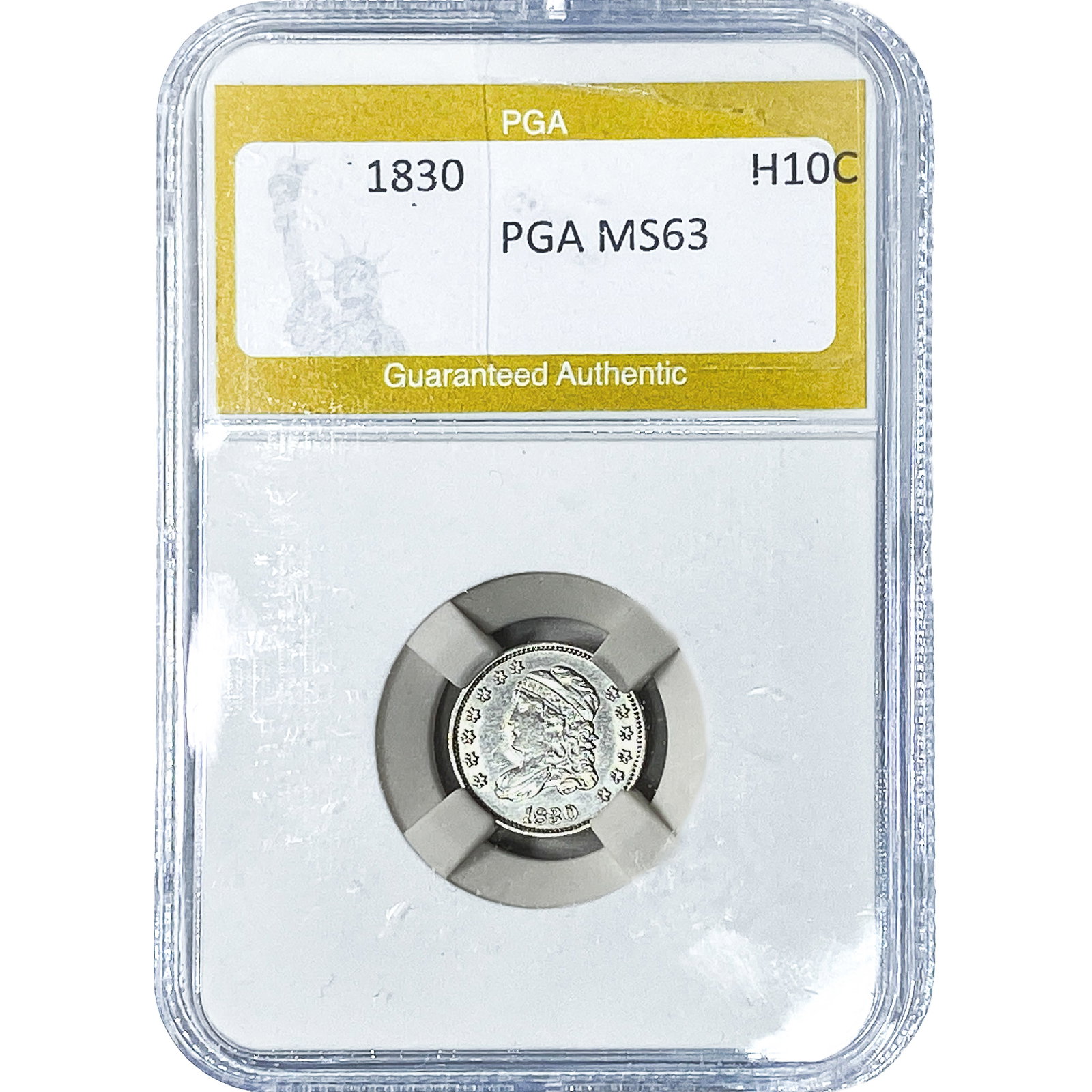 1830 Capped Bust Half Dime PGA MS63: 1830 Capped Bust Half Dime PGA MS63