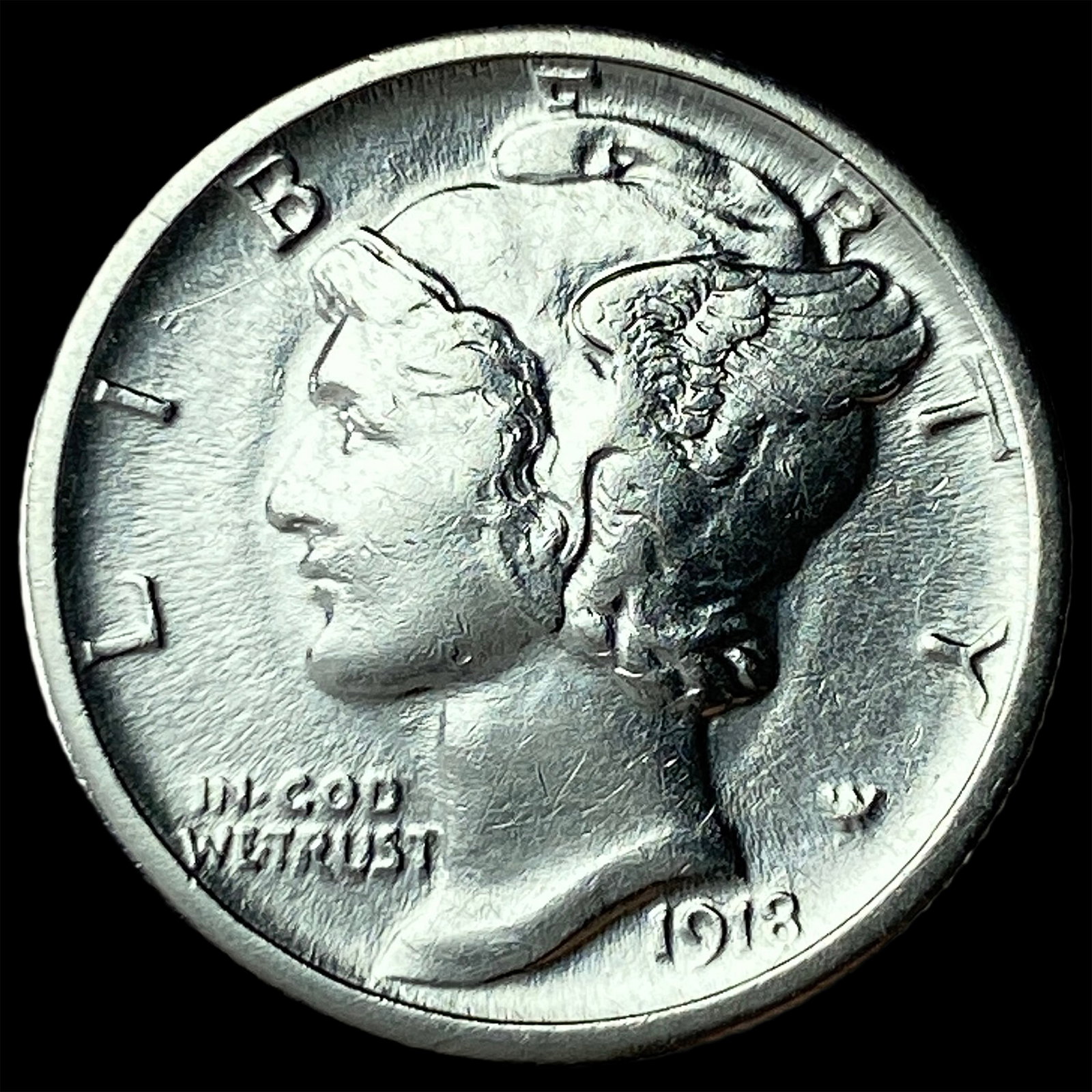 1918-S Silver Mercury Dime UNCIRCULATED: 1918-S Silver Mercury Dime UNCIRCULATED
