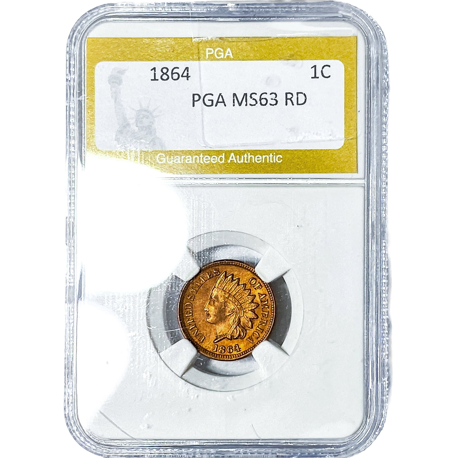 1864 Indian Head Cent PGA MS63RD: 1864 Indian Head Cent PGA MS63RD