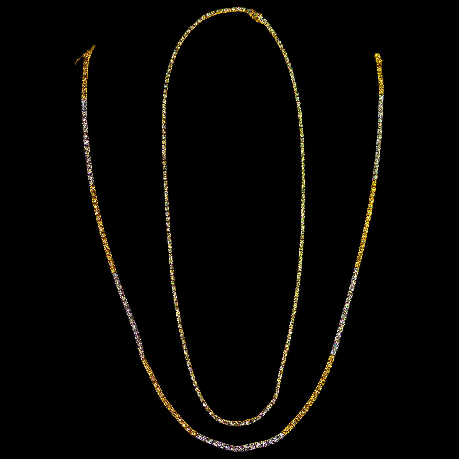 [2] Gold, Silver and Diamond Chain Necklaces: [2] Gold, Silver and Diamond Chain Necklaces