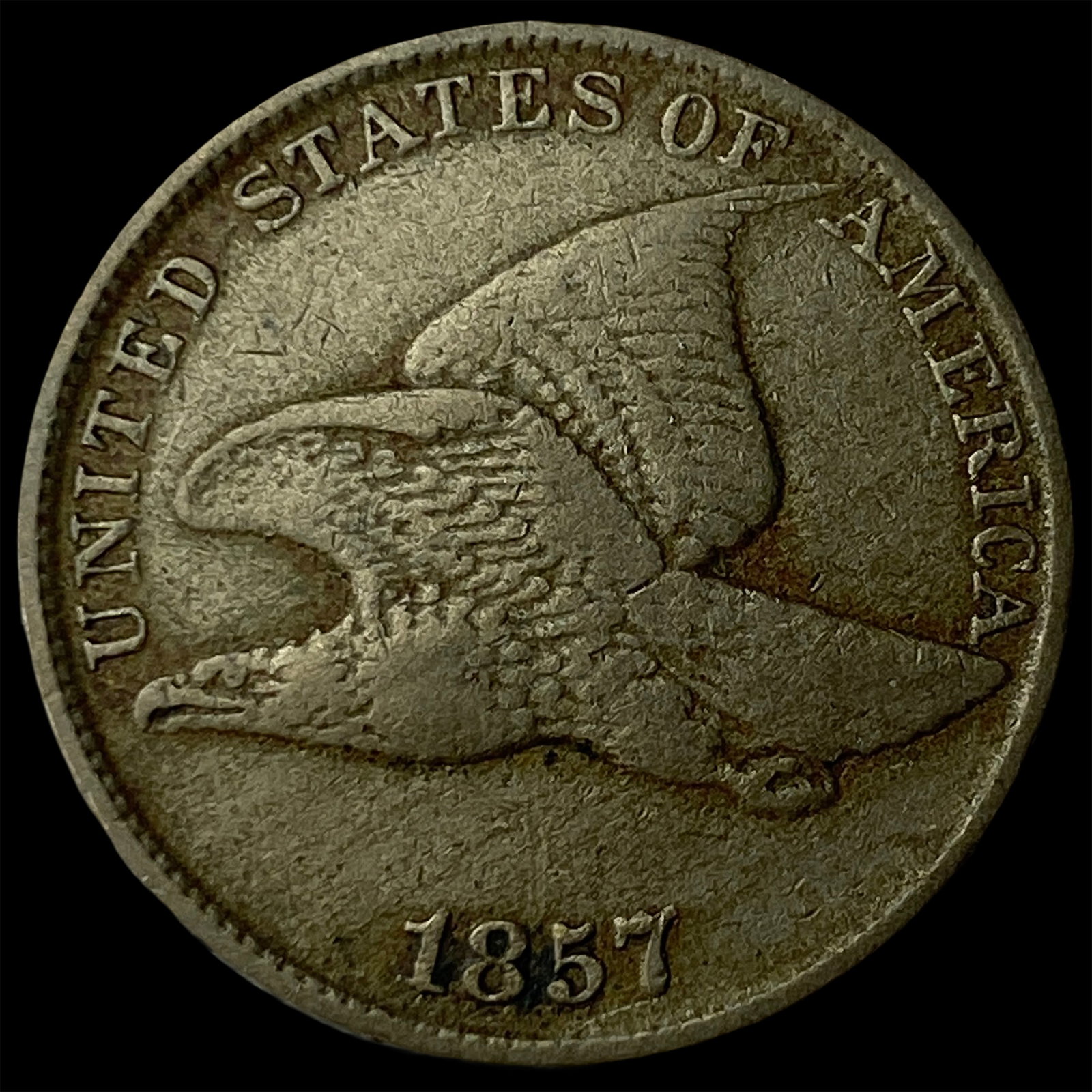 1857 Flying Eagle Cent NEARLY UNCIRCULATED: 1857 Flying Eagle Cent NEARLY UNCIRCULATED