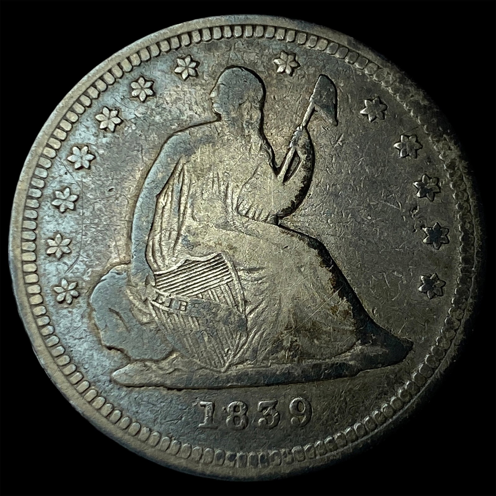 1839 Seated Liberty Quarter LIGHTLY CIRCULATED: 1839 Seated Liberty Quarter LIGHTLY CIRCULATED