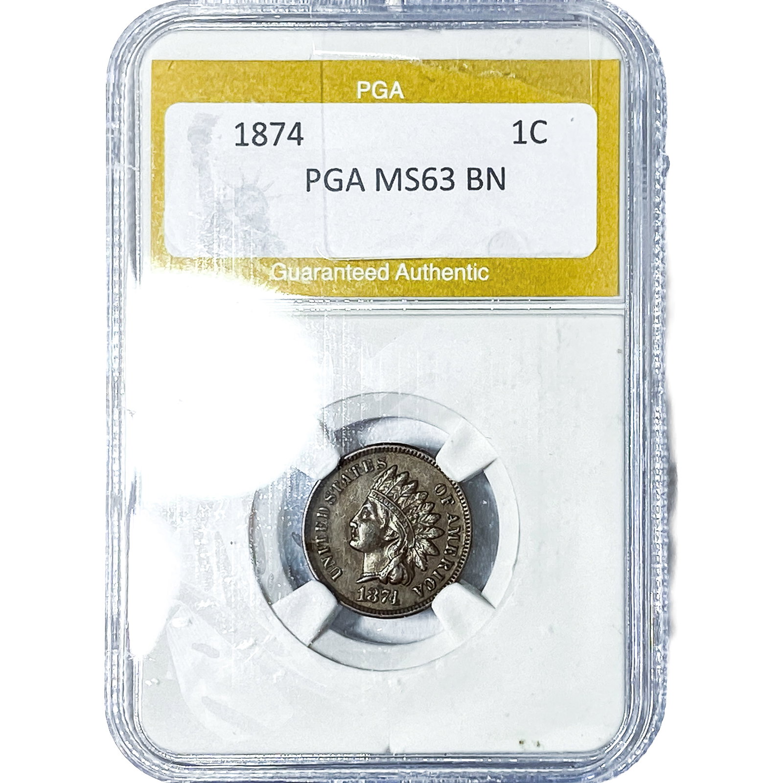 1874 Indian Head Cent PGA MS63BN: 1874 Indian Head Cent PGA MS63BN