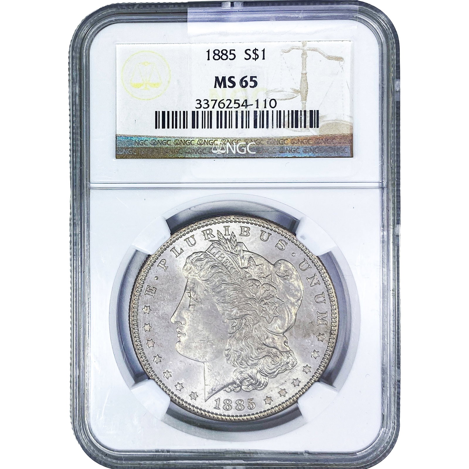 1885 Morgan Silver Dollar NGC MS65: 1885 Morgan Silver Dollar NGC MS65