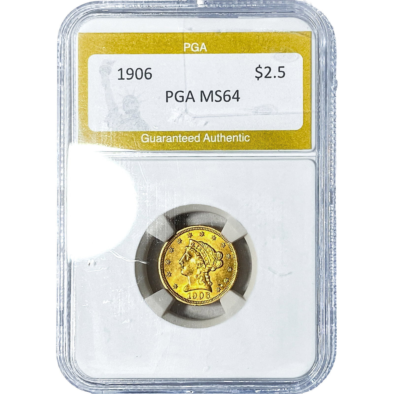 1906 $2.50 Gold Quarter Eagle PGA MS64: 1906 $2.50 Gold Quarter Eagle PGA MS64