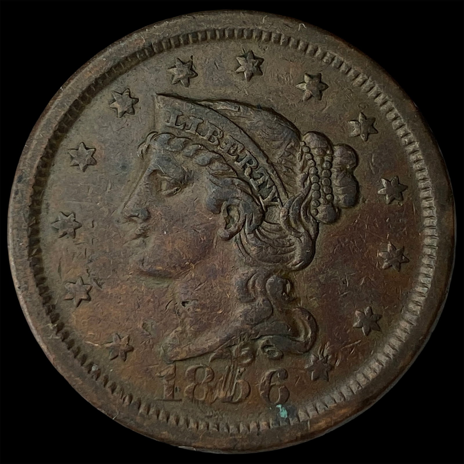 1856 Braided Hair Large Cent NICELY CIRCULATED: 1856 Braided Hair Large Cent NICELY CIRCULATED