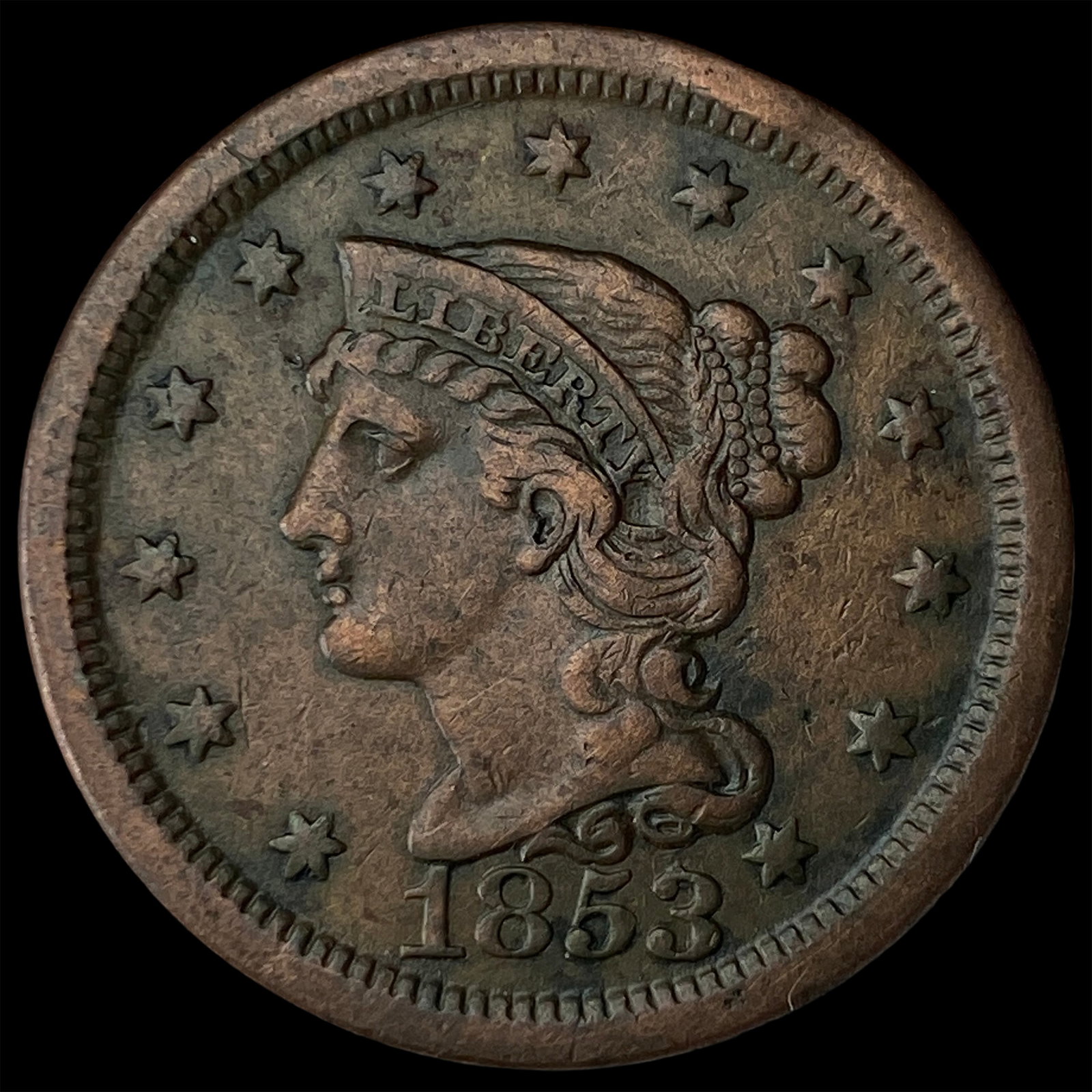 1853 Braided Hair Large Cent UNCIRCULATED: 1853 Braided Hair Large Cent UNCIRCULATED