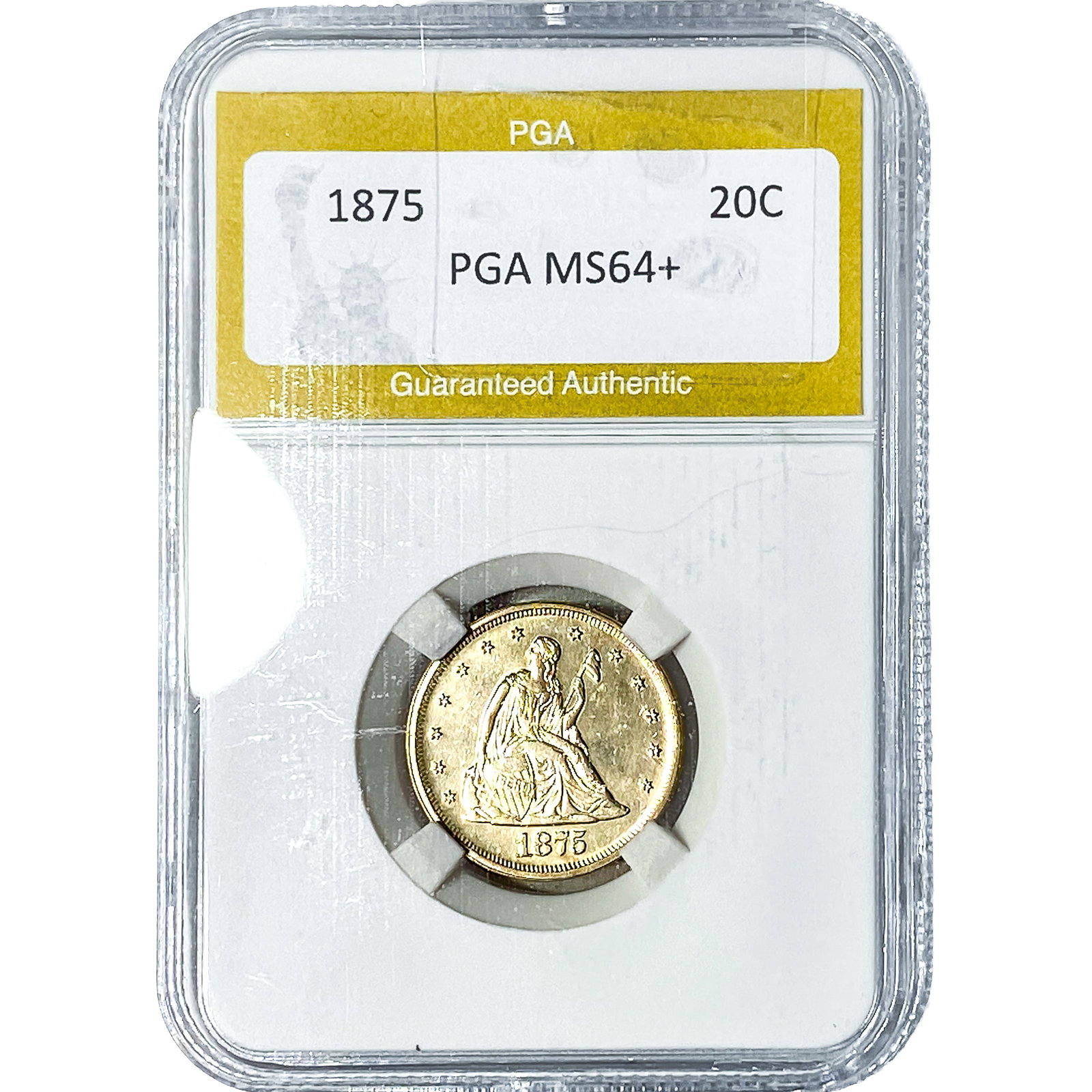 1875 Twenty Cent Piece PGA MS64+: 1875 Twenty Cent Piece PGA MS64+
