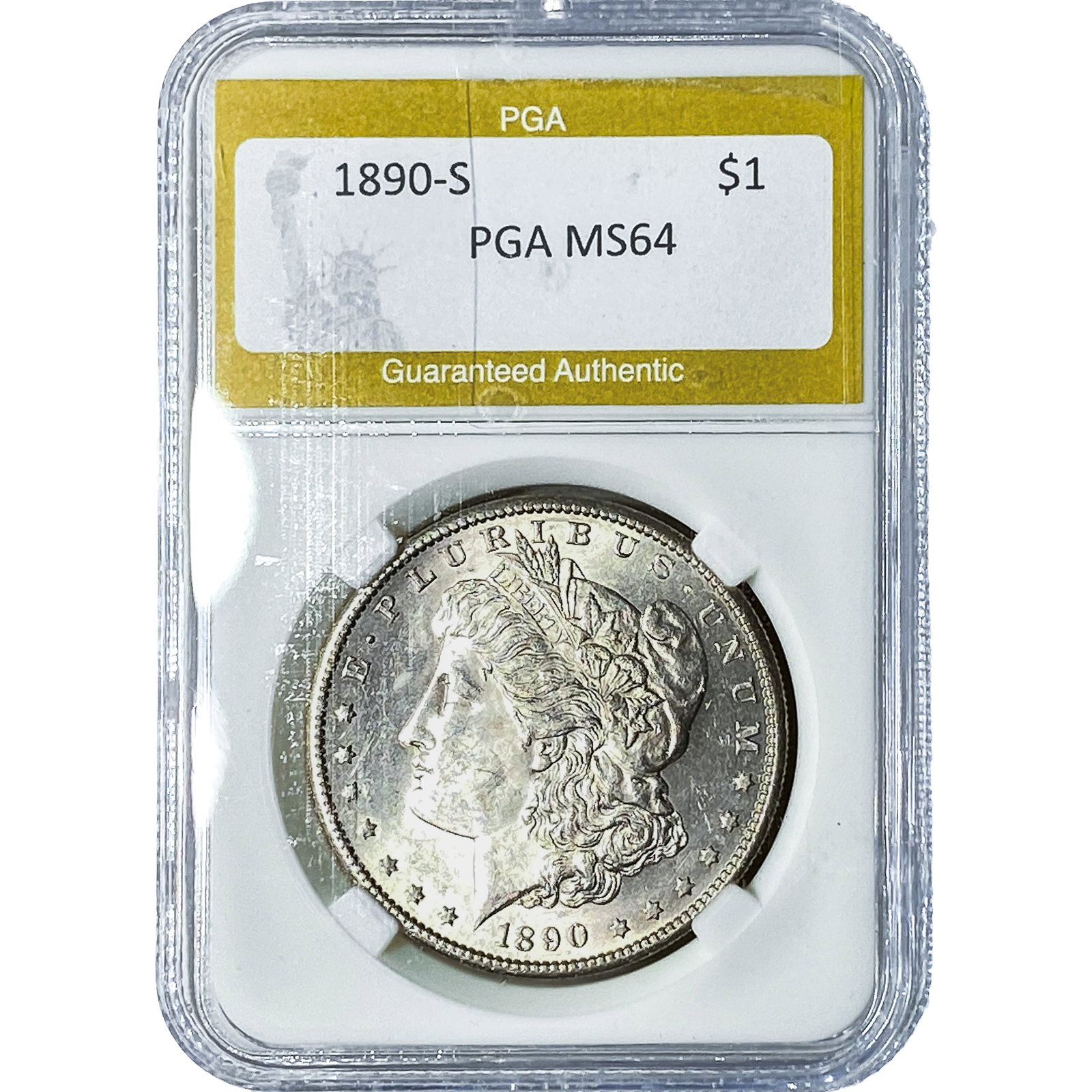 1890-S Morgan Silver Dollar PGA MS64: 1890-S Morgan Silver Dollar PGA MS64