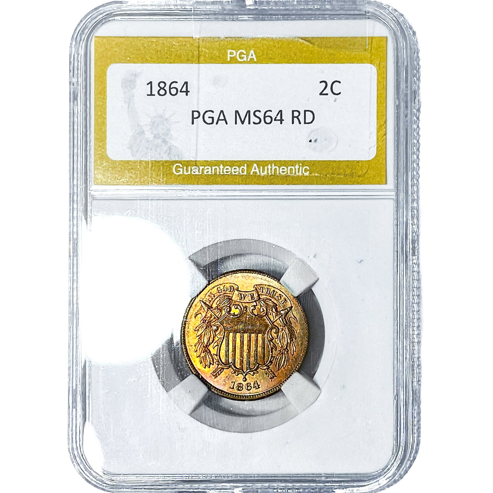1864 Two Cent Piece PGA MS64RD (1 of 2)