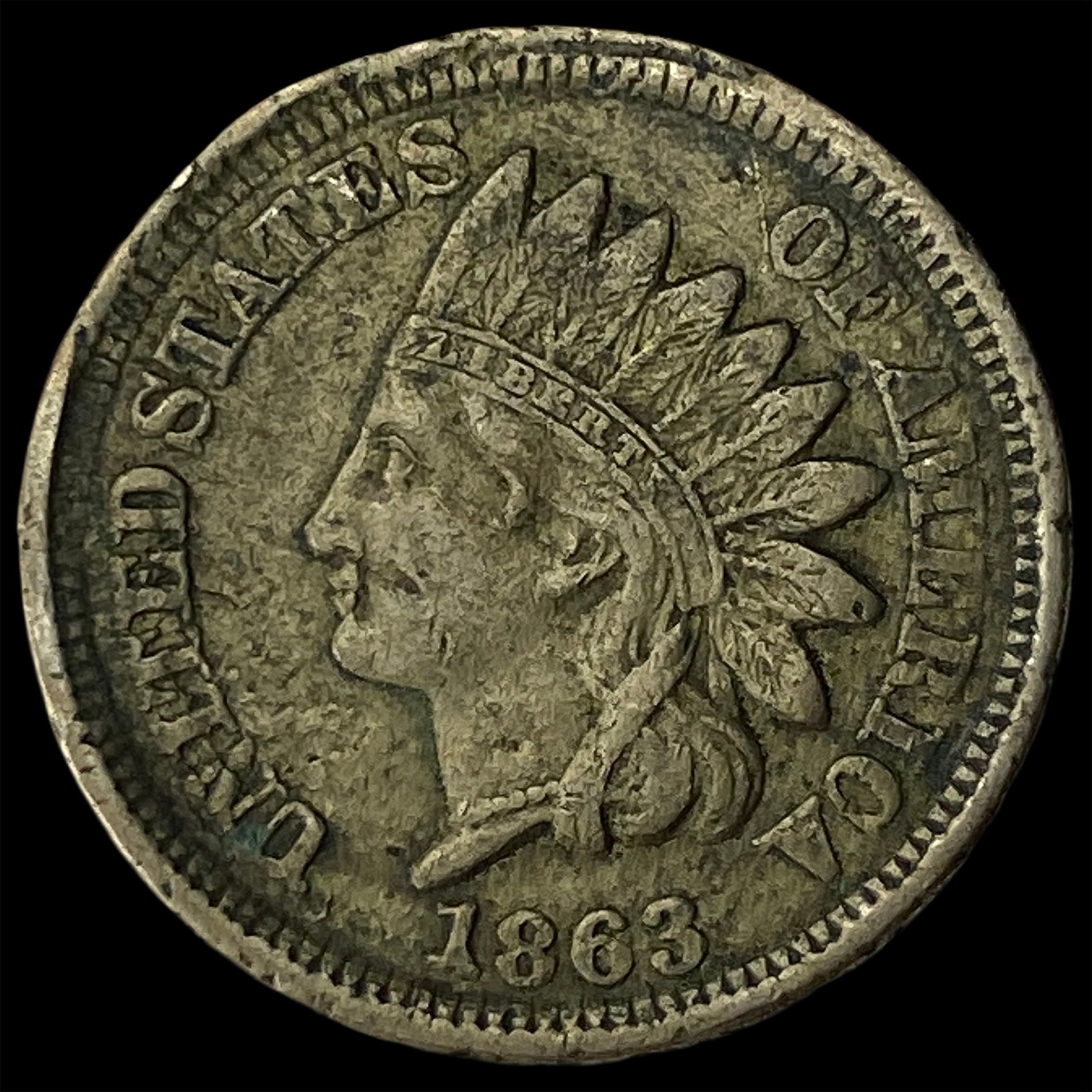 1863 Copper-Nickel Indian Head Cent NEARLY UNCIRCULATED: 1863 Copper-Nickel Indian Head Cent NEARLY UNCIRCULATED