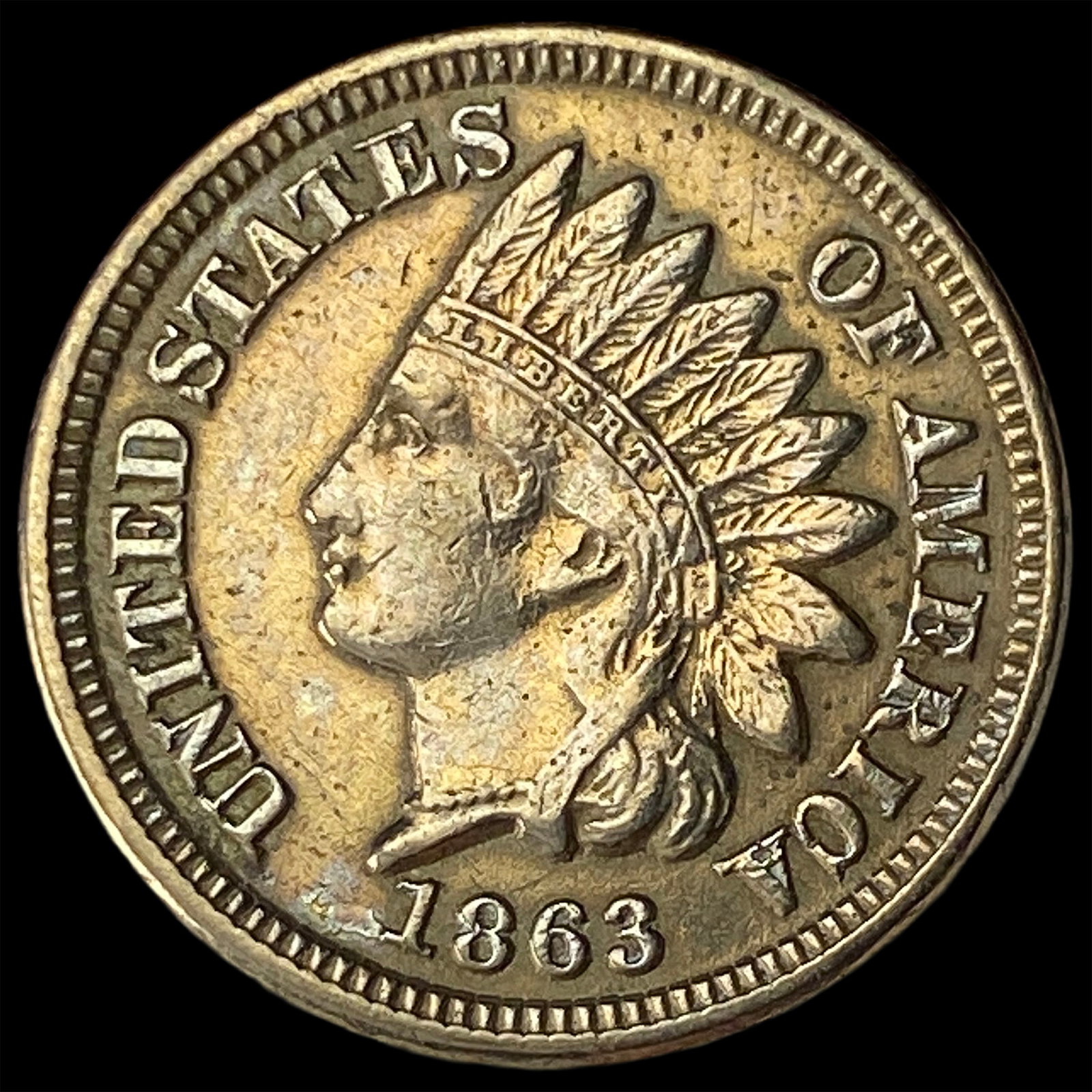 1863 Indian Head Cent CLOSELY UNCIRCULATED: 1863 Indian Head Cent CLOSELY UNCIRCULATED