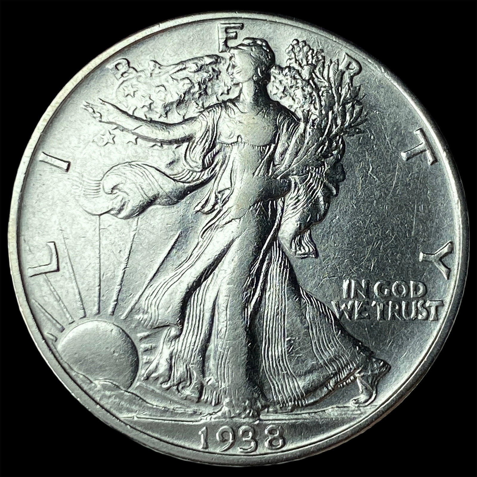 1938-D Silver Walking Liberty Half Dollar UNCIRCULATED: 1938-D Silver Walking Liberty Half Dollar UNCIRCULATED