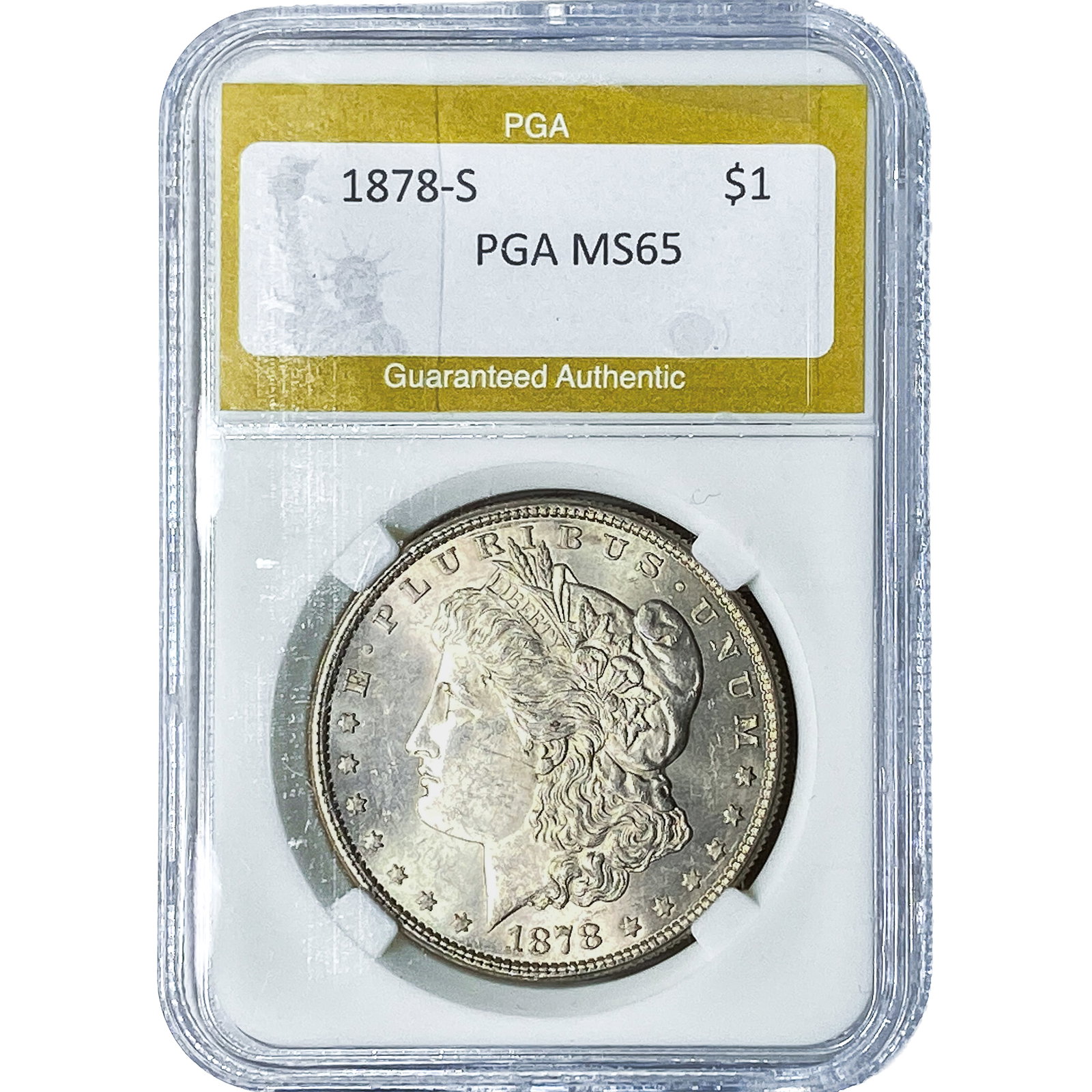 1878-S Morgan Silver Dollar PGA MS65: 1878-S Morgan Silver Dollar PGA MS65