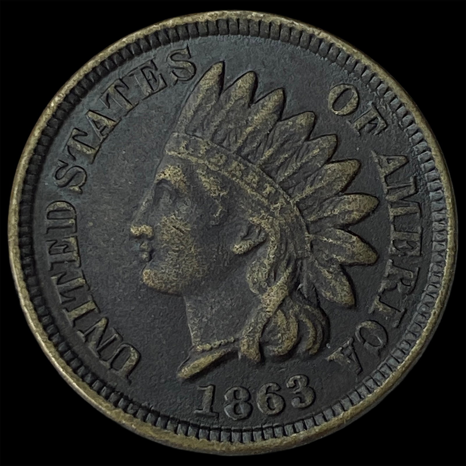 1863 Copper-Nickel Indian Head Cent NEARLY UNCIRCULATED: 1863 Copper-Nickel Indian Head Cent NEARLY UNCIRCULATED
