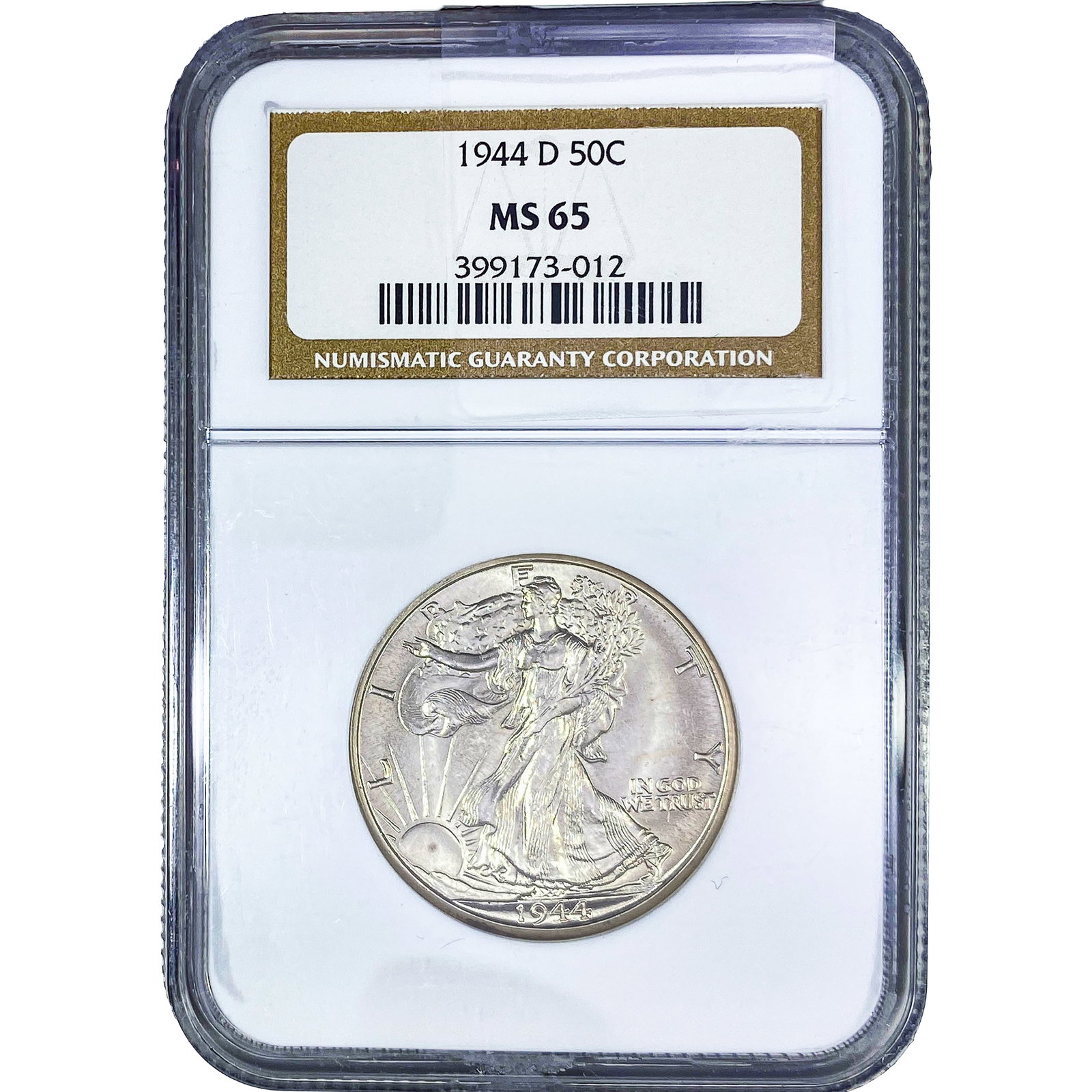 1944-D Walking Liberty Half Dollar NGC MS65: 1944-D Walking Liberty Half Dollar NGC MS65