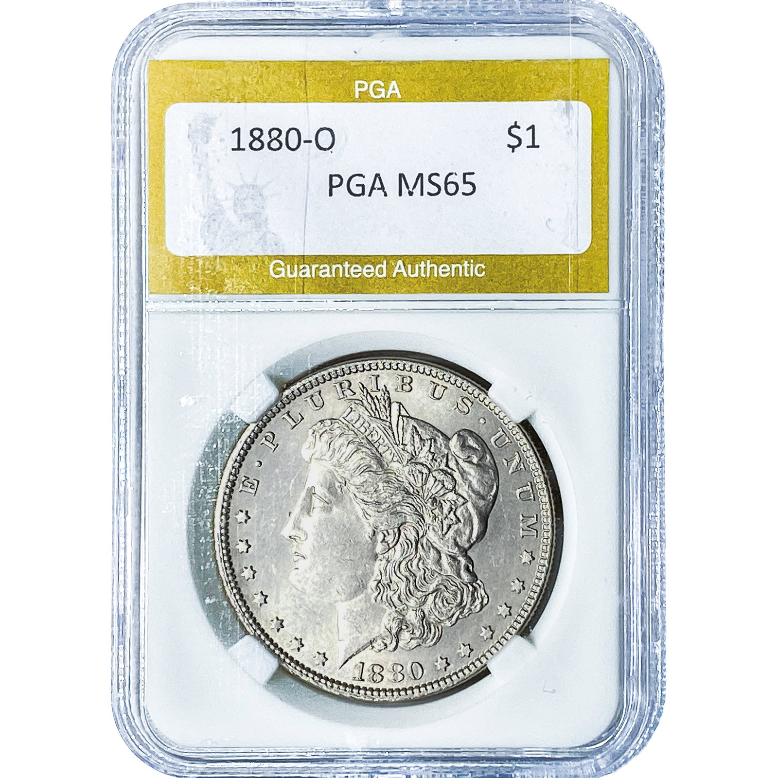 1880-O Morgan Silver Dollar PGA MS65: 1880-O Morgan Silver Dollar PGA MS65