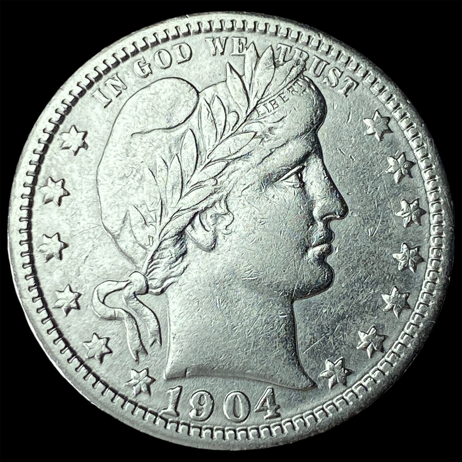 1904 Barber Quarter CLOSELY UNCIRCULATED: 1904 Barber Quarter CLOSELY UNCIRCULATED