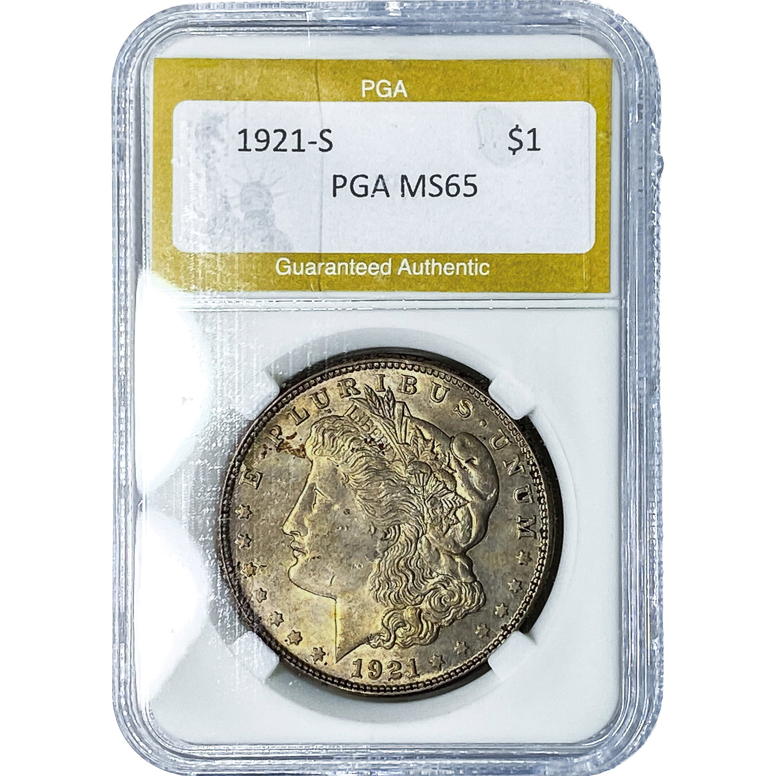 1921-S Morgan Silver Dollar PGA MS65: 1921-S Morgan Silver Dollar PGA MS65