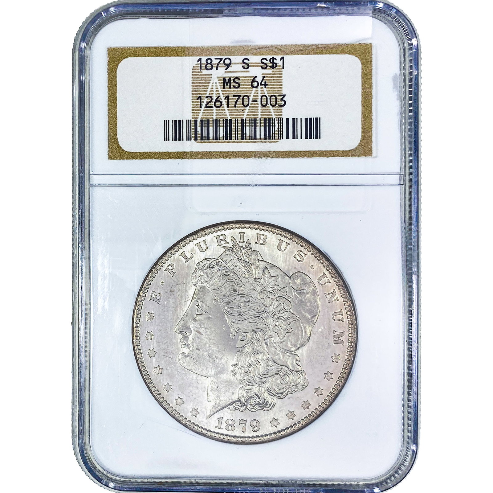 1879-S Morgan Silver Dollar NGC MS64: 1879-S Morgan Silver Dollar NGC MS64