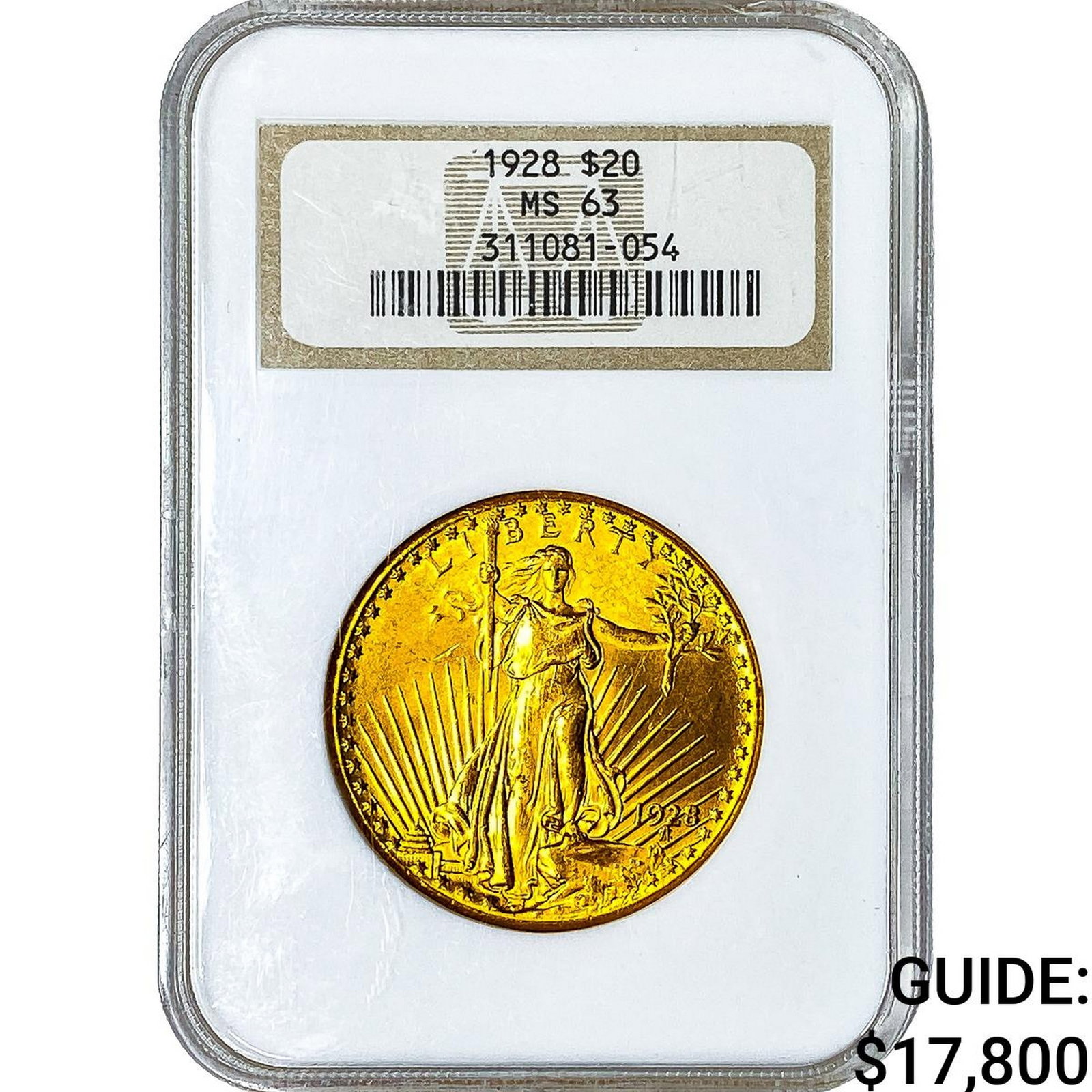 1928 $20 Gold Double Eagle NGC MS63: 1928 $20 Gold Double Eagle NGC MS63