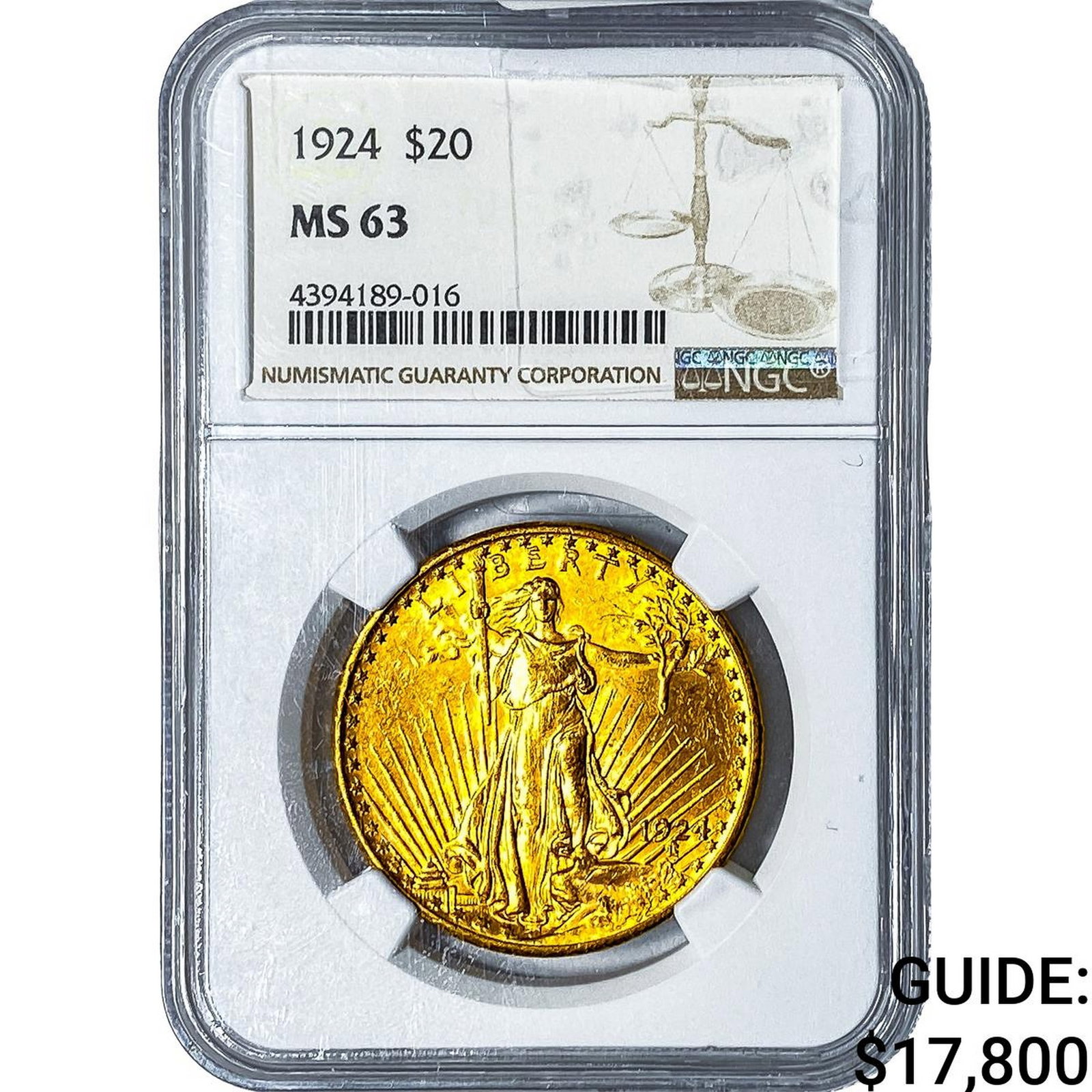 1924 $20 Gold Double Eagle NGC MS63 (1 of 4)