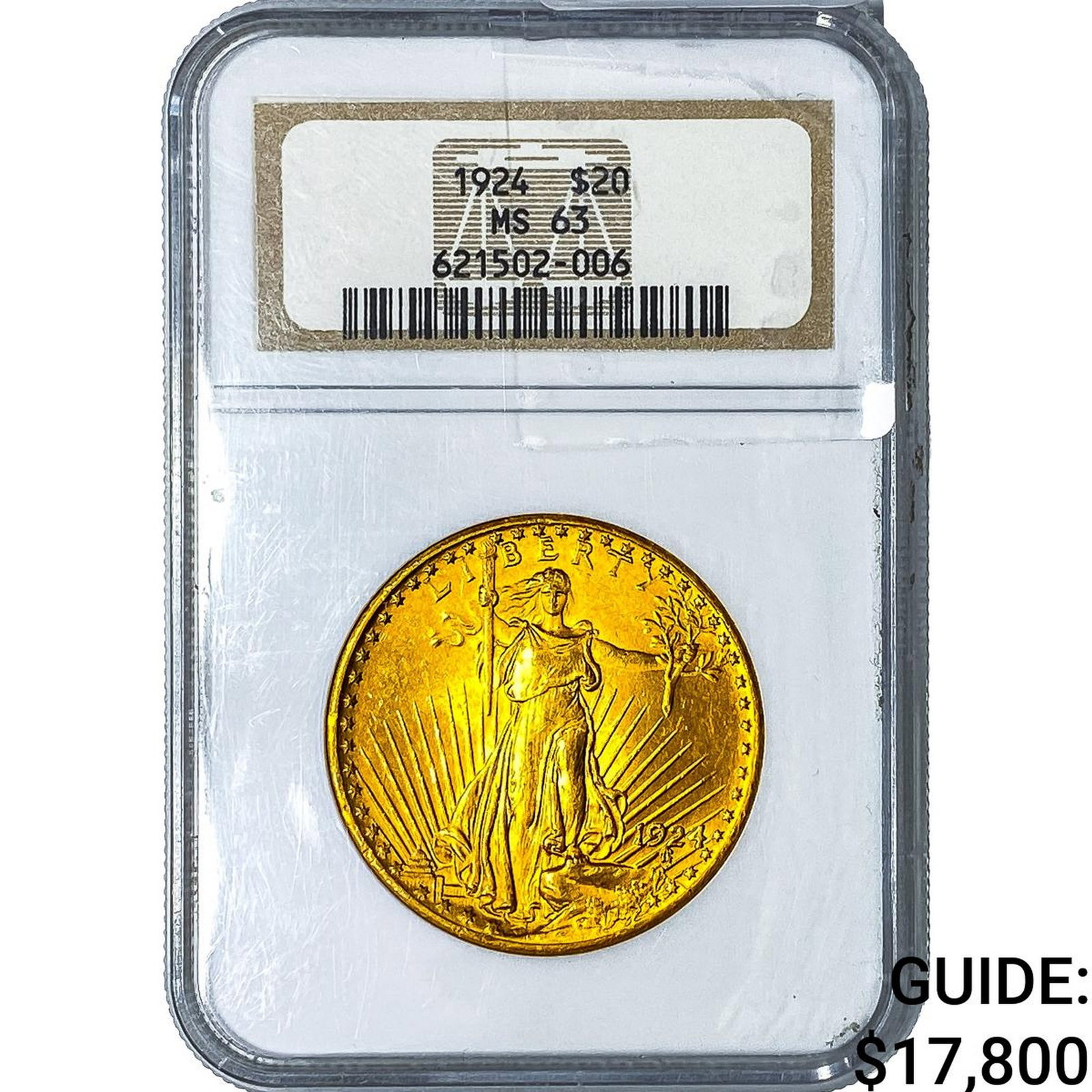 1924 $20 Gold Double Eagle NGC MS63: 1924 $20 Gold Double Eagle NGC MS63