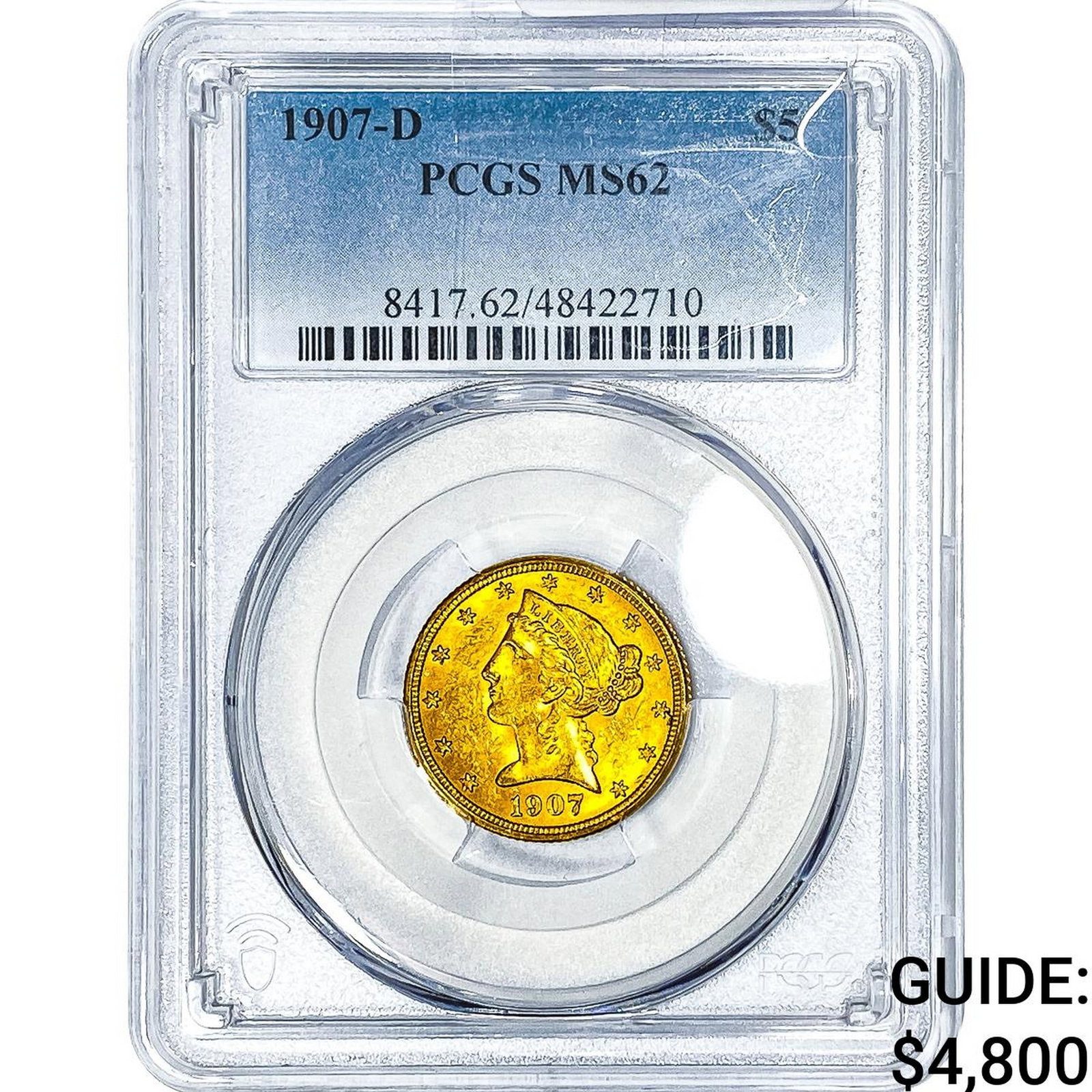 1907-D $5 Gold Half Eagle PCGS MS62 (1 of 4)