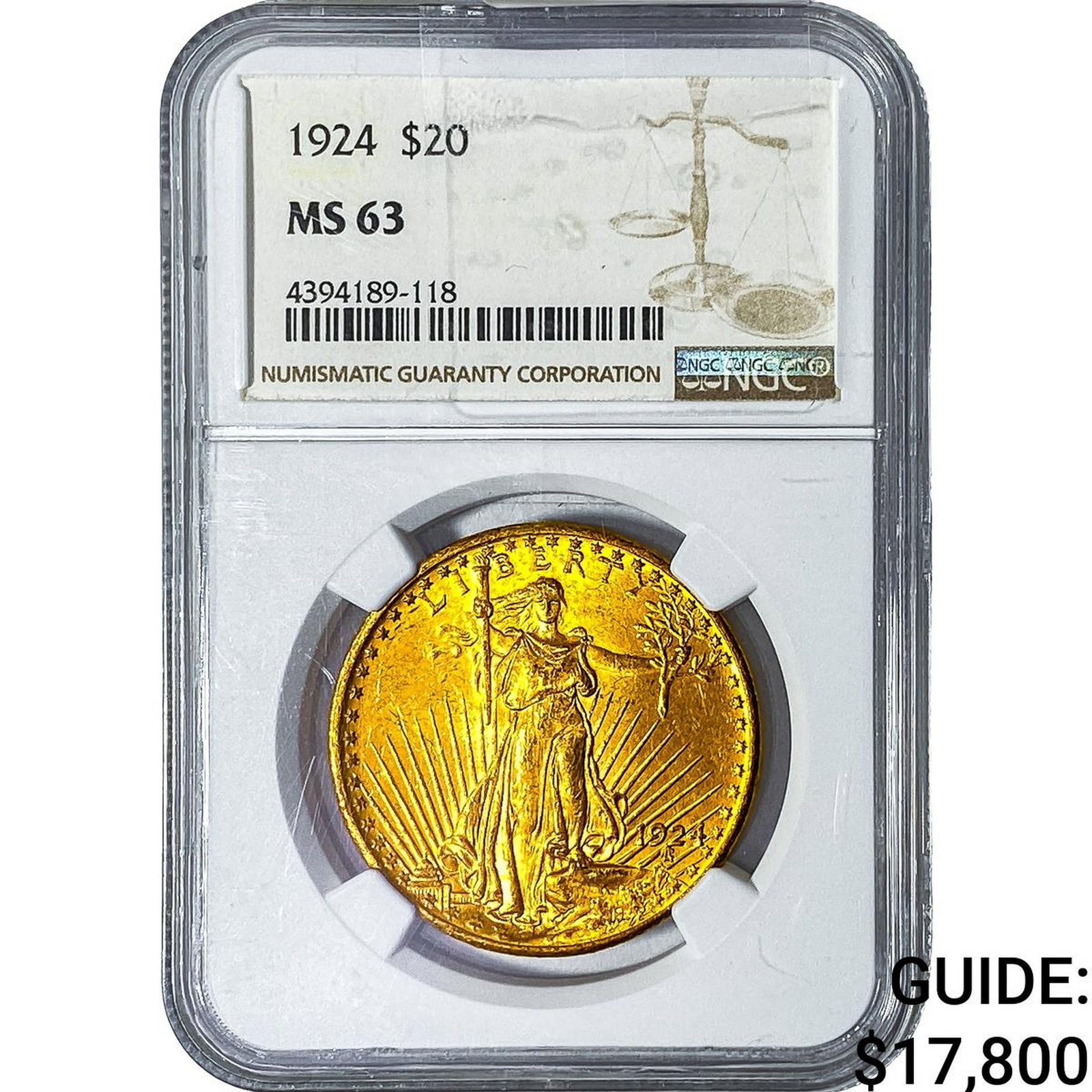 1924 $20 Gold Double Eagle NGC MS63 (1 of 4)