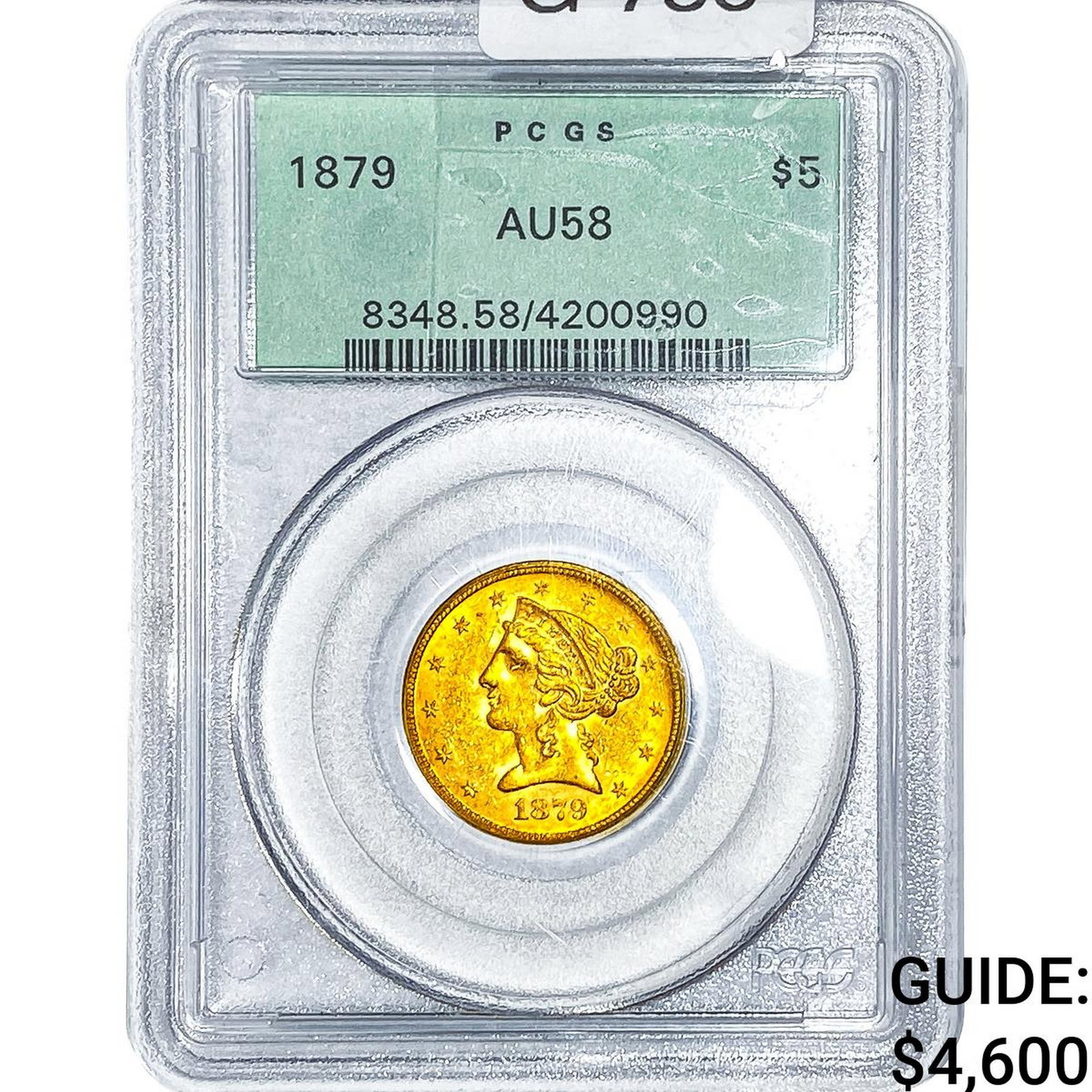 1879 $5 Gold Half Eagle PCGS AU58 (1 of 4)