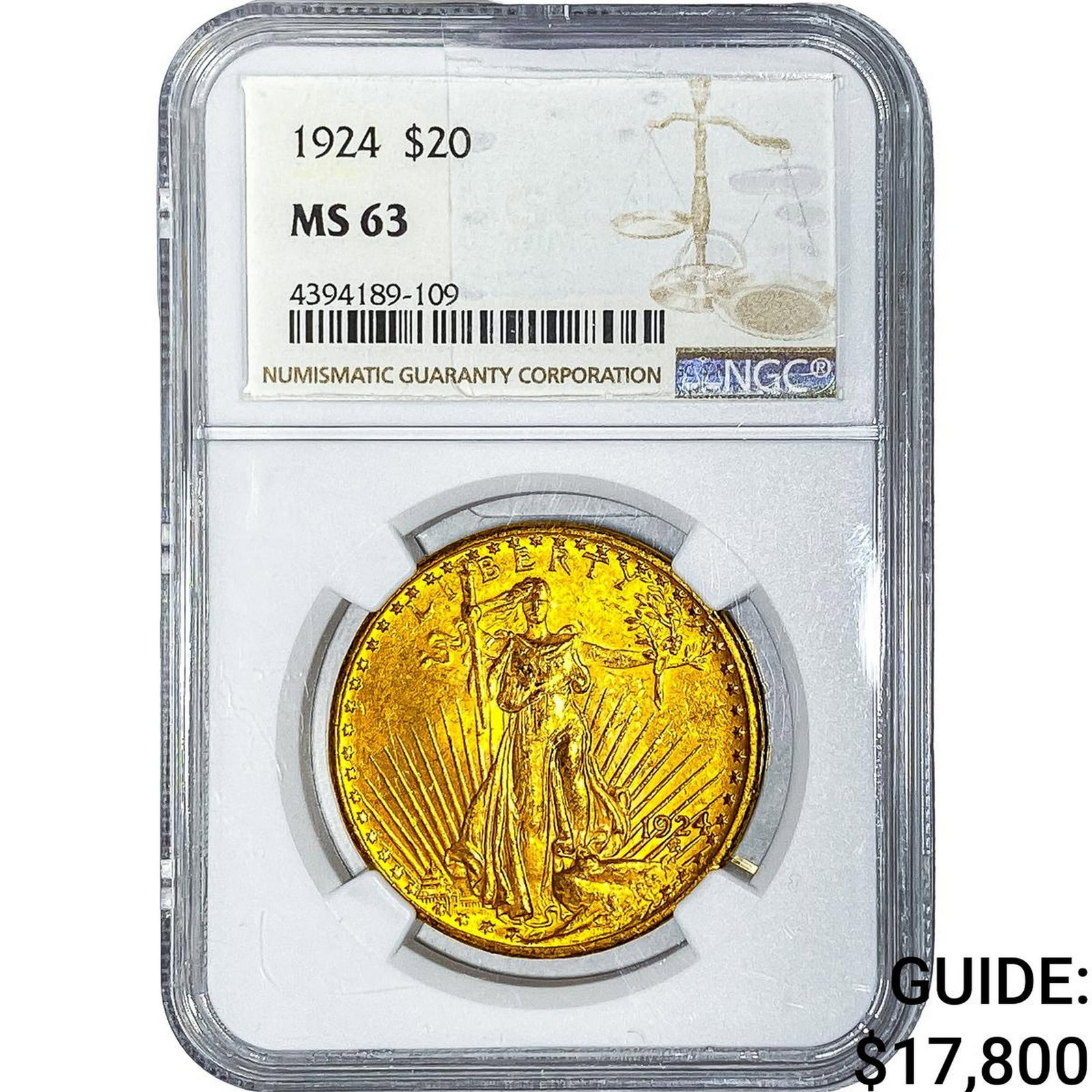 1924 $20 Gold Double Eagle NGC MS63 (1 of 4)
