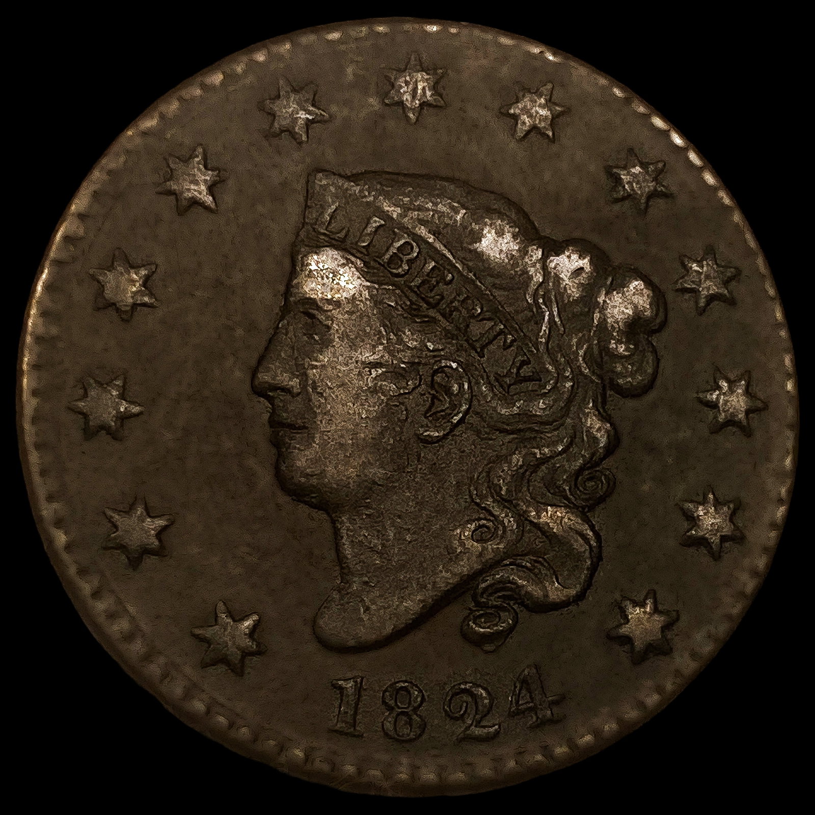 1824 Coronet Head Large Cent (1 of 2)