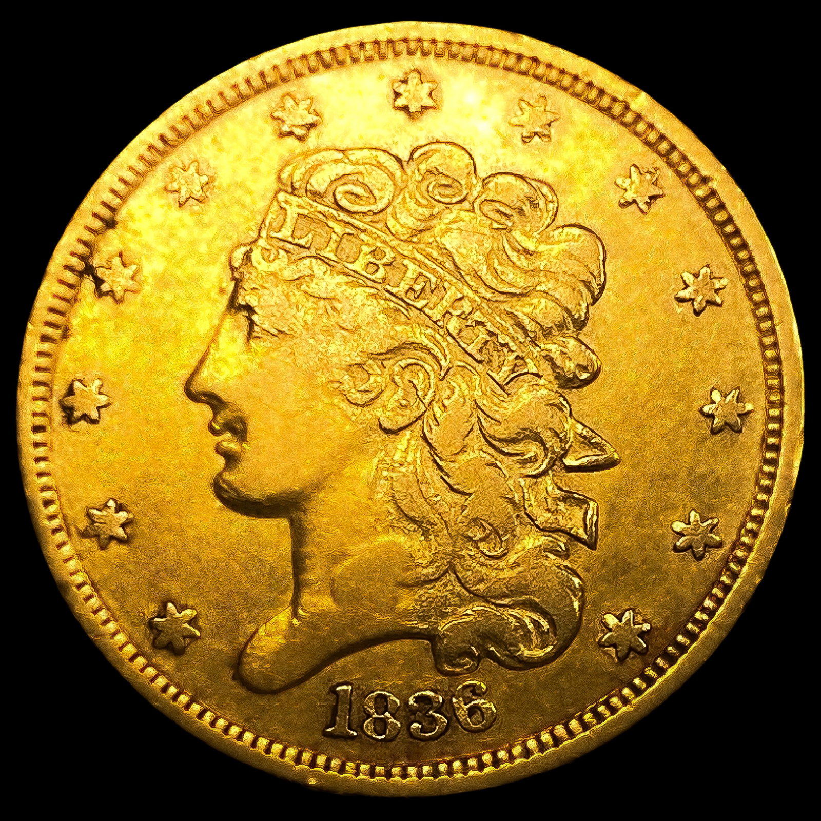1836 $5 Gold Half Eagle: 1836 $5 Gold Half Eagle