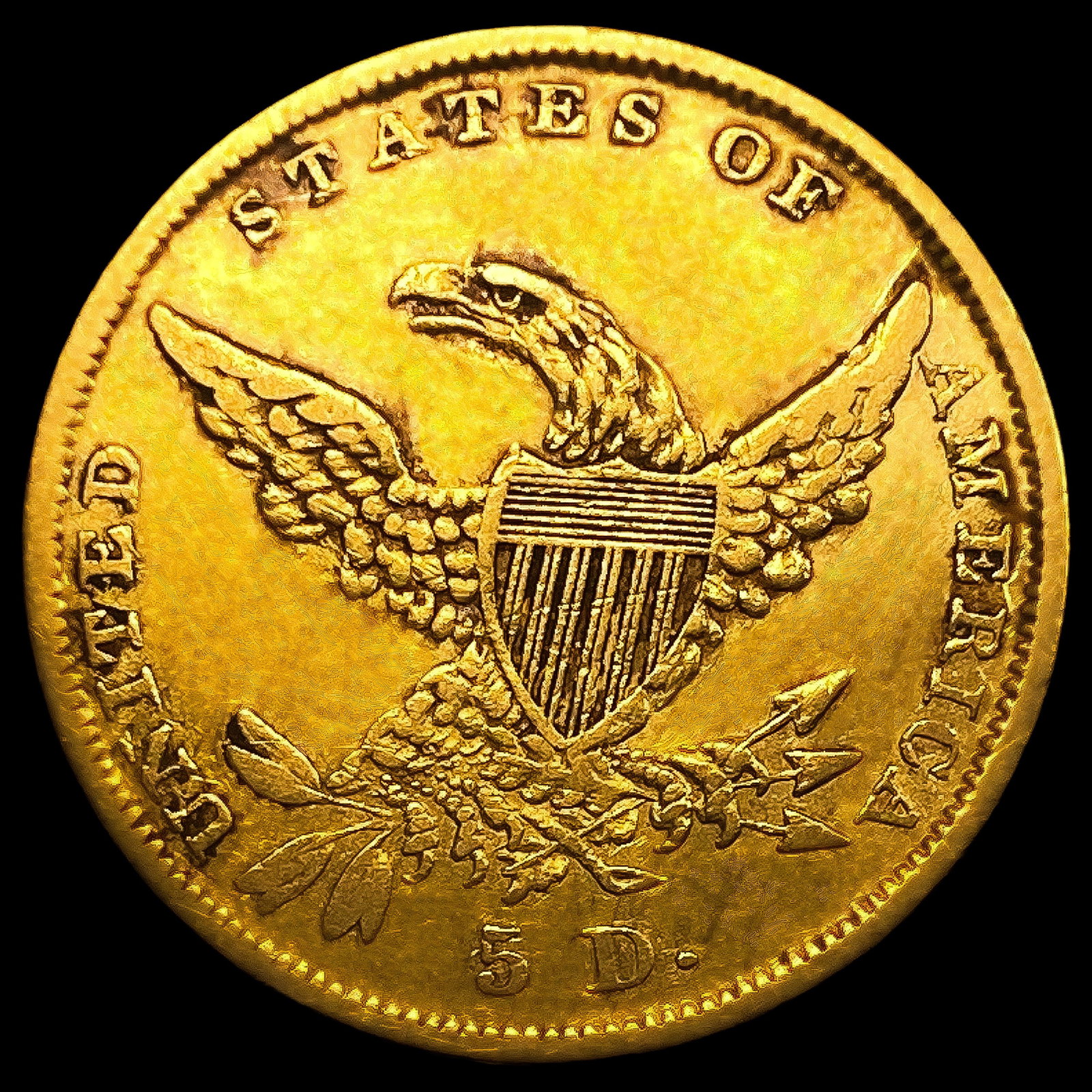 1836 $5 Gold Half Eagle - 2