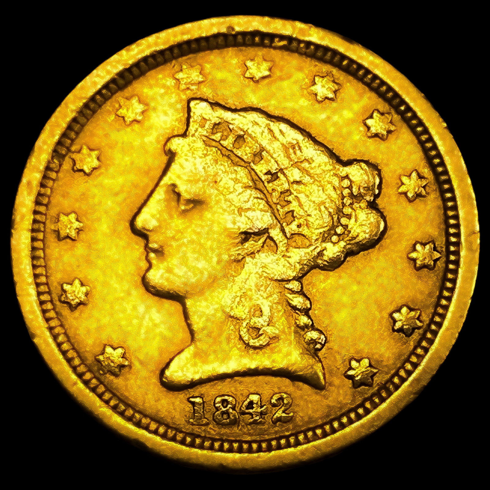 1842-O $2.50 Gold Quarter Eagle: 1842-O $2.50 Gold Quarter Eagle
