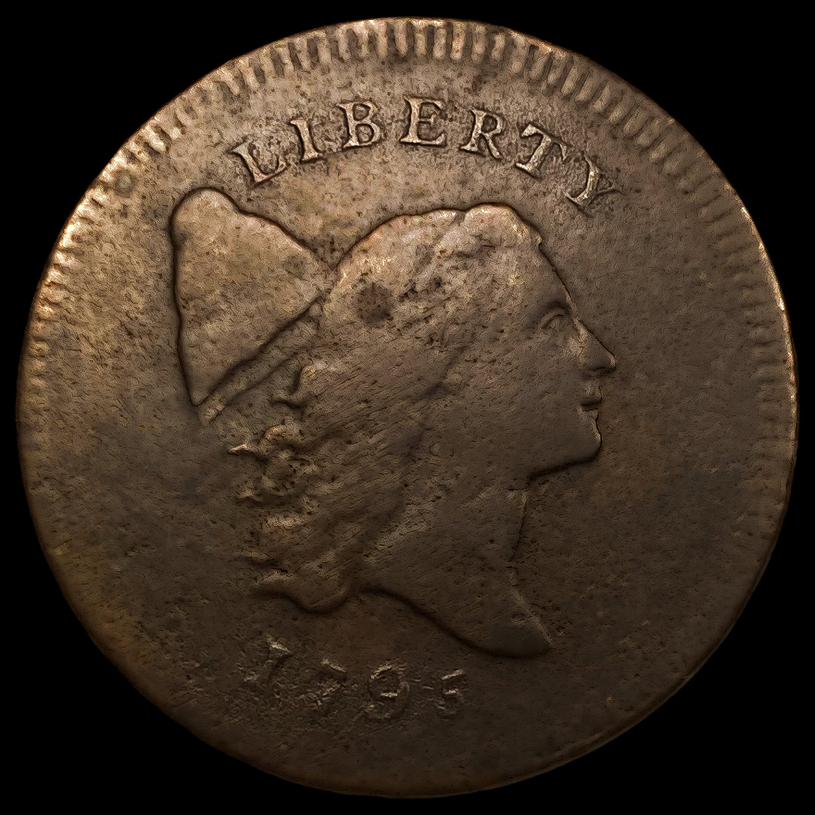 1795 Pl Edge, No Pole Liberty Cap Half Cent: 1795 Pl Edge, No Pole Liberty Cap Half Cent