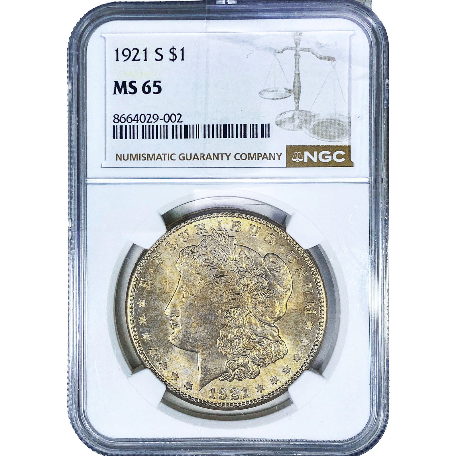 1921-S Morgan Silver Dollar NGC MS65: 1921-S Morgan Silver Dollar NGC MS65